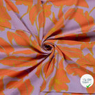 VISCOSE LIN CHAINE ET TRAME FLEURS LILAS - My Little Coupon