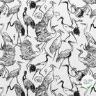 VISCOSE LIN CHAINE ET TRAME OISEAUX BLANC - My Little Coupon