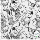 VISCOSE LIN CHAINE ET TRAME OISEAUX BLANC - My Little Coupon