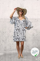 VISCOSE LIN CHAINE ET TRAME OISEAUX BLANC - My Little Coupon