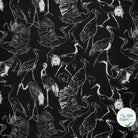 VISCOSE LIN CHAINE ET TRAME OISEAUX NOIR - My Little Coupon