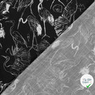 VISCOSE LIN CHAINE ET TRAME OISEAUX NOIR - My Little Coupon