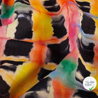 VISCOSE LIN CHAINE ET TRAME TISSU IMPRIMÉ ABSTRAIT BLEU MARINE #2 - My Little Coupon