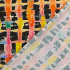 VISCOSE LIN CHAINE ET TRAME TISSU IMPRIMÉ ABSTRAIT BLEU MARINE #2 - My Little Coupon