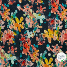 VISCOSE LIN CHAINE ET TRAME TISSU IMPRIMÉ ABSTRAIT BLEU MARINE #3 - My Little Coupon