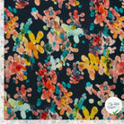 VISCOSE LIN CHAINE ET TRAME TISSU IMPRIMÉ ABSTRAIT BLEU MARINE #3 - My Little Coupon