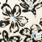 VISCOSE LIN TISSU FLEURS NOIRS - My Little Coupon