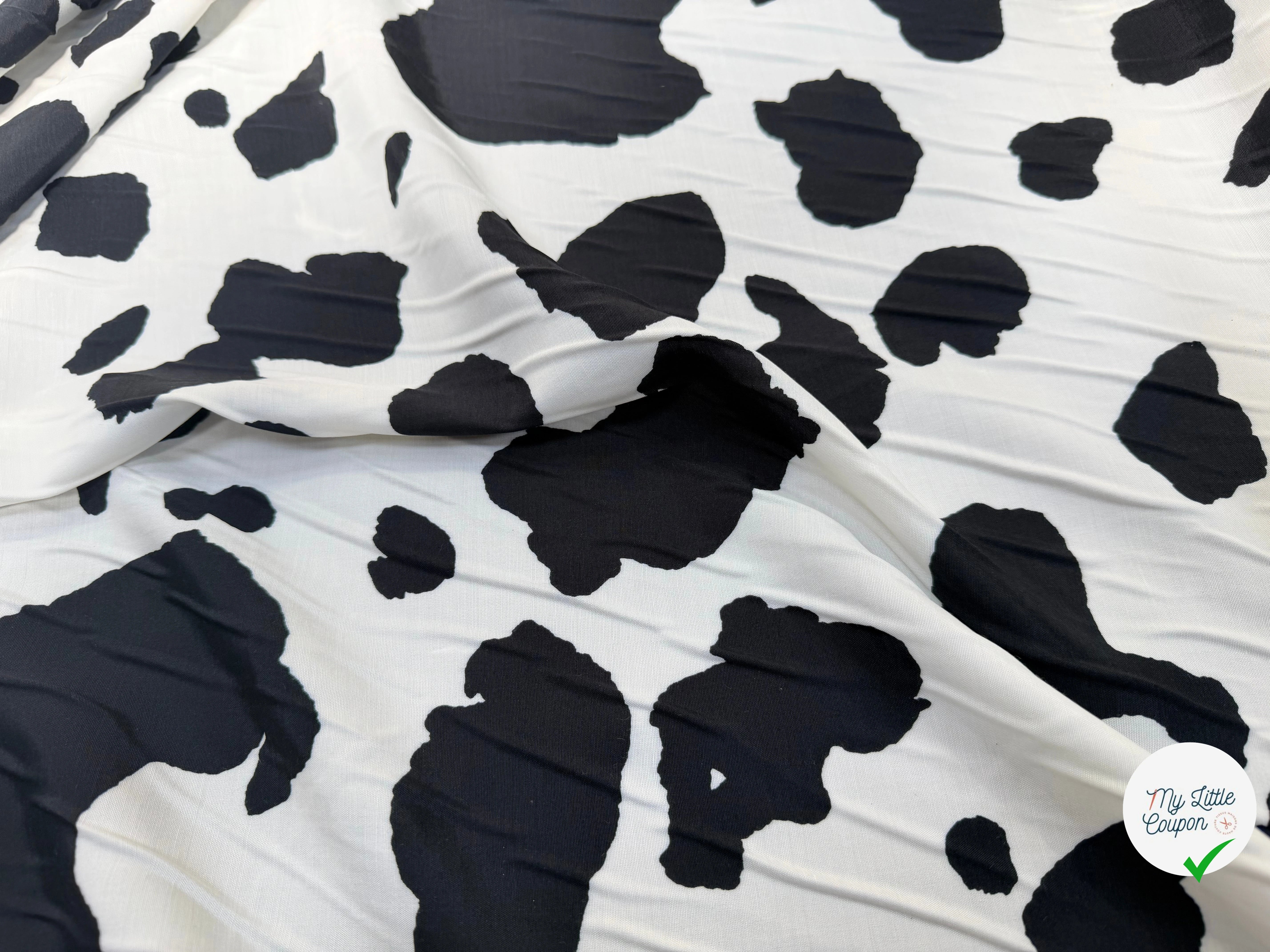VISCOSE MOTIF ANIMALIER BLANC ET NOIR - My Little Coupon