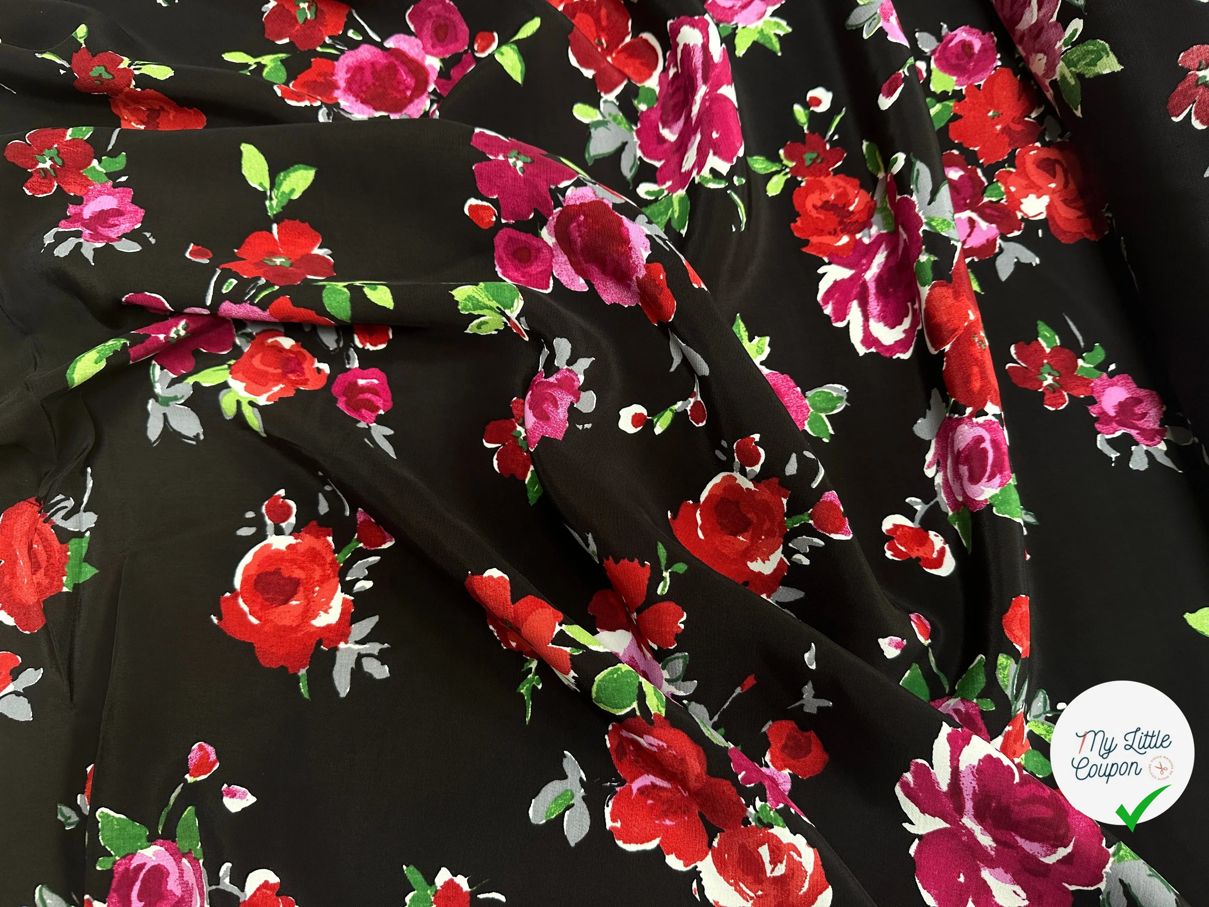 VISCOSE NOIR DE FLEURS SUPERBE - My Little Coupon
