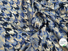 VISCOSE NYLON TWILL TISSU IMPRIMÉ ABSTRAIT BLEU MARINE - My Little Coupon