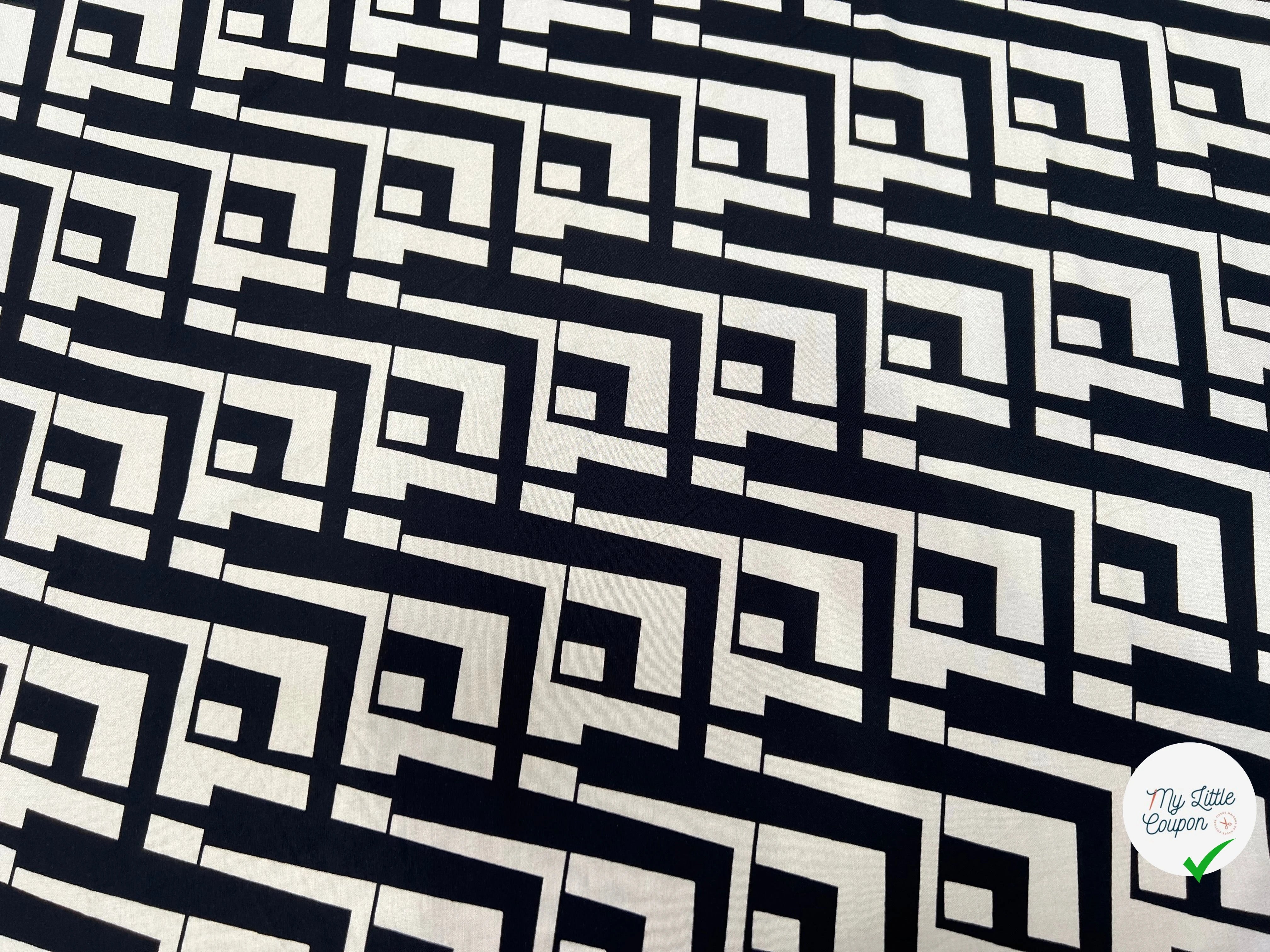 VISCOSE OPTIQUE NOIR ET BLANC 140 CM - My Little Coupon
