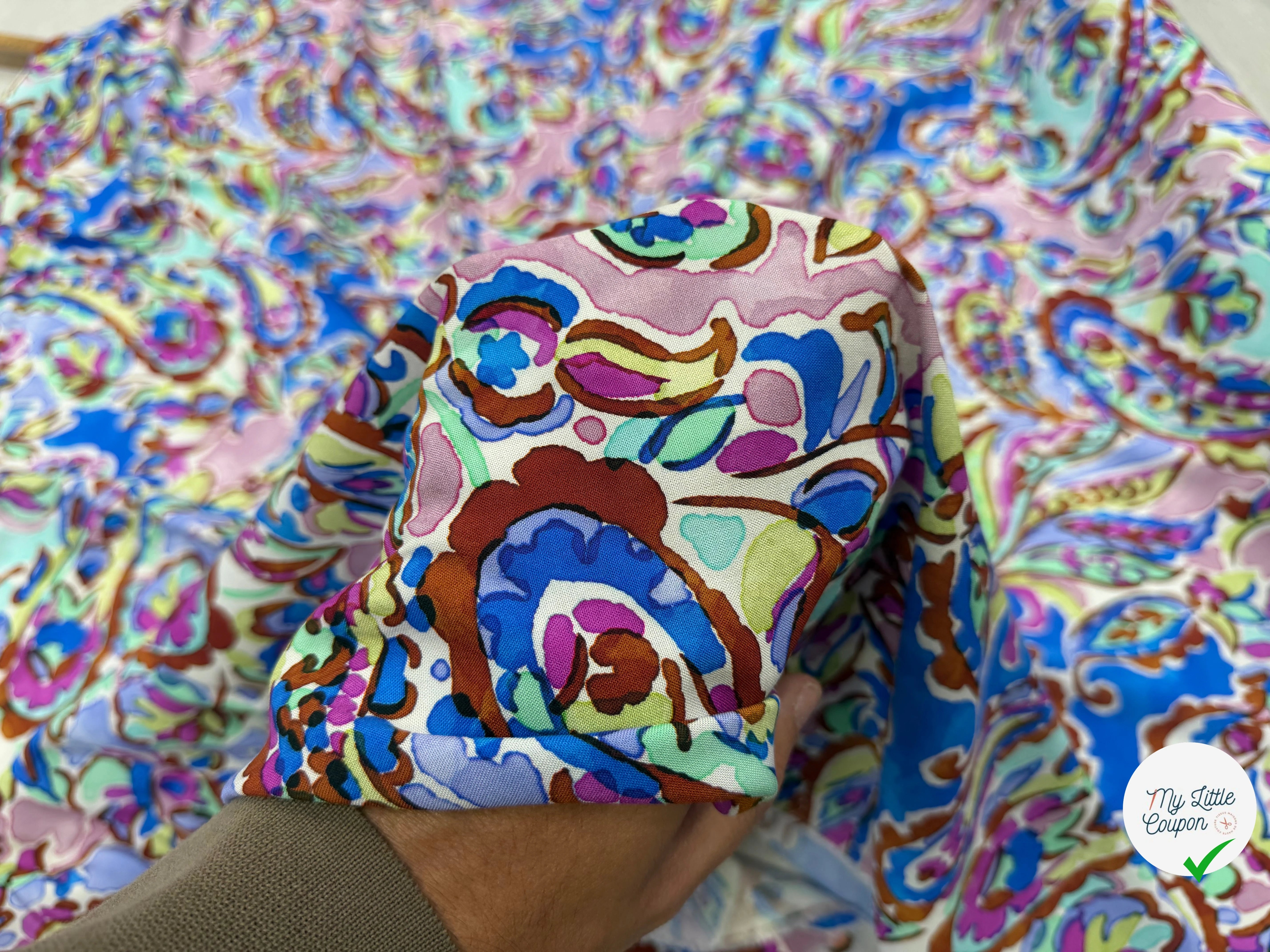 VISCOSE PAISLEY BLEU MULTICO 140 CM - My Little Coupon