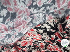 VISCOSE PARADIS DE FLEURS JAPONISANT FOND NOIR- coupon de tissu de 1 mètre 70 (dernier coupon 🚨) - My Little Coupon - tissu - coudre