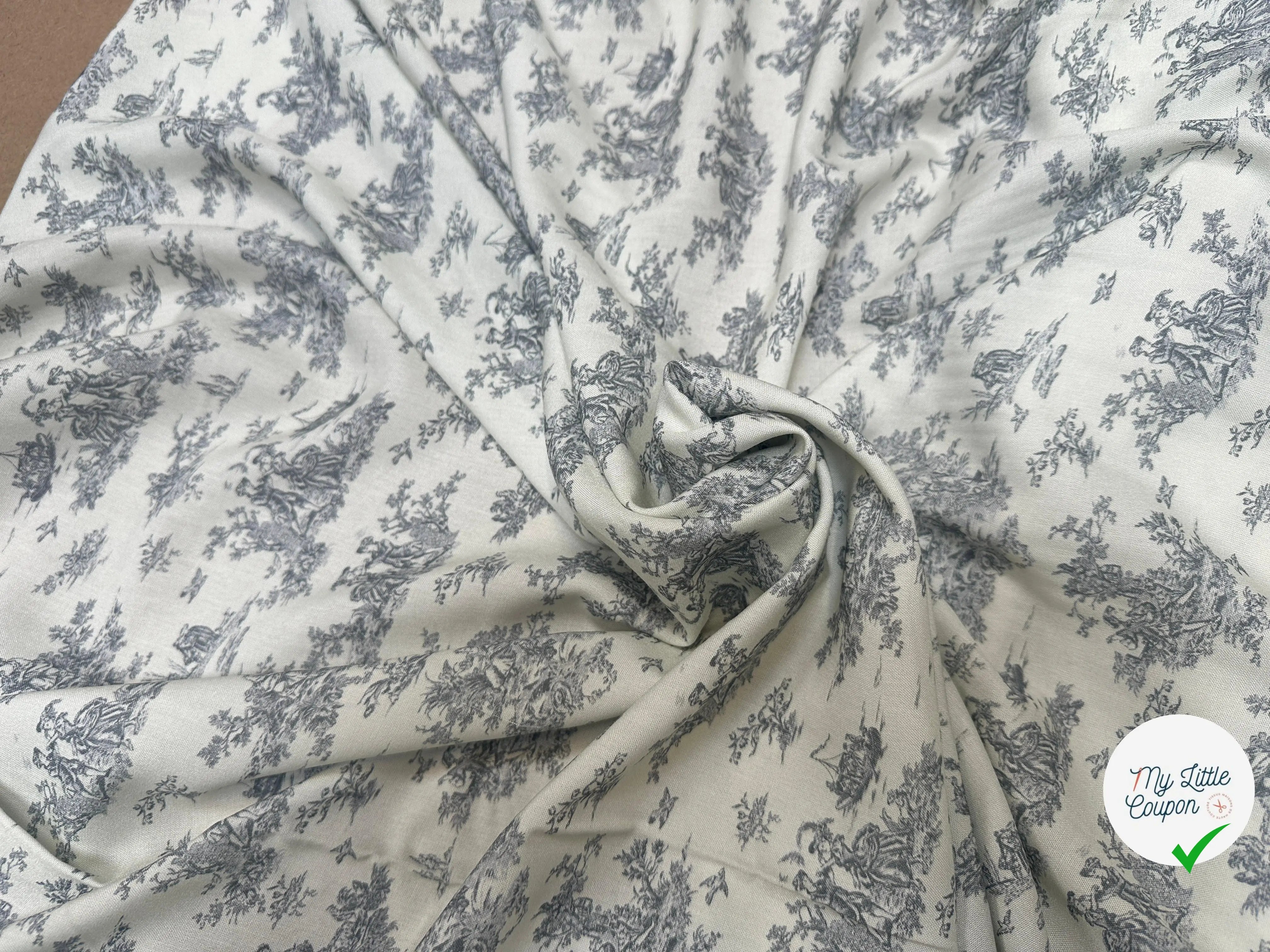 VISCOSE POMPADOUR BLANC CASSE / GRIS - My Little Coupon