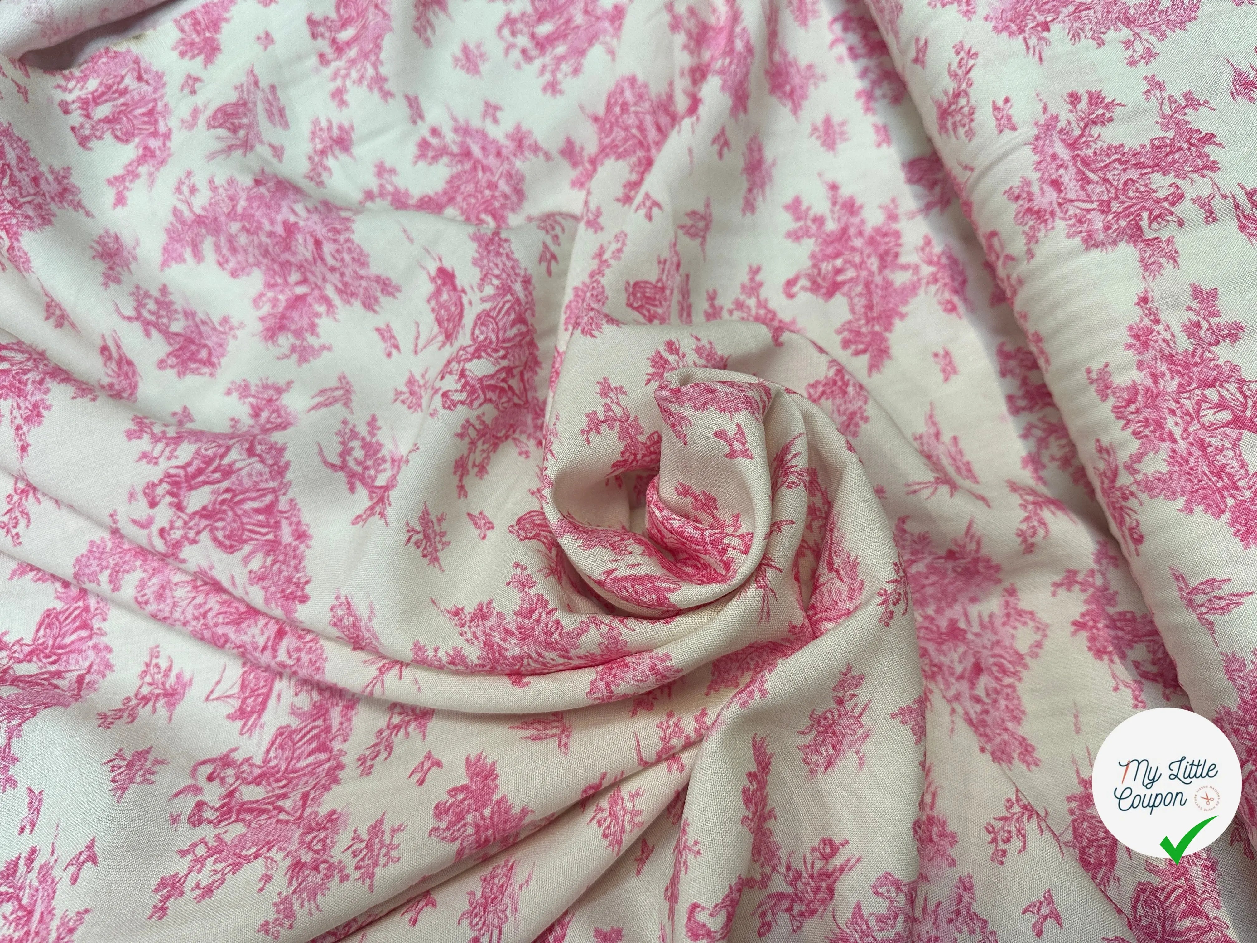 VISCOSE POMPADOUR BLANC CASSE / ROSE - My Little Coupon