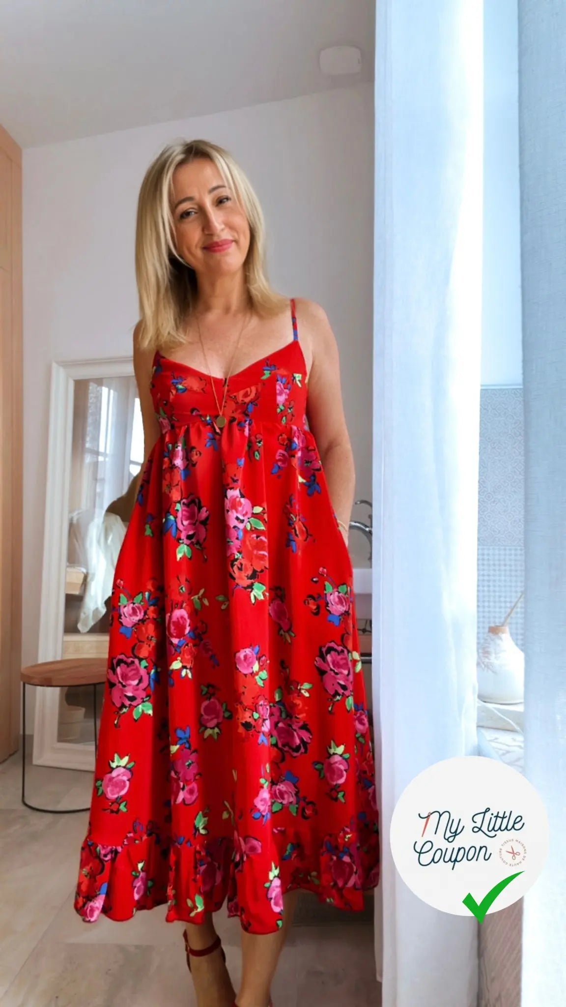VISCOSE ROUGE DE FLEURS SUPERBE - My Little Coupon