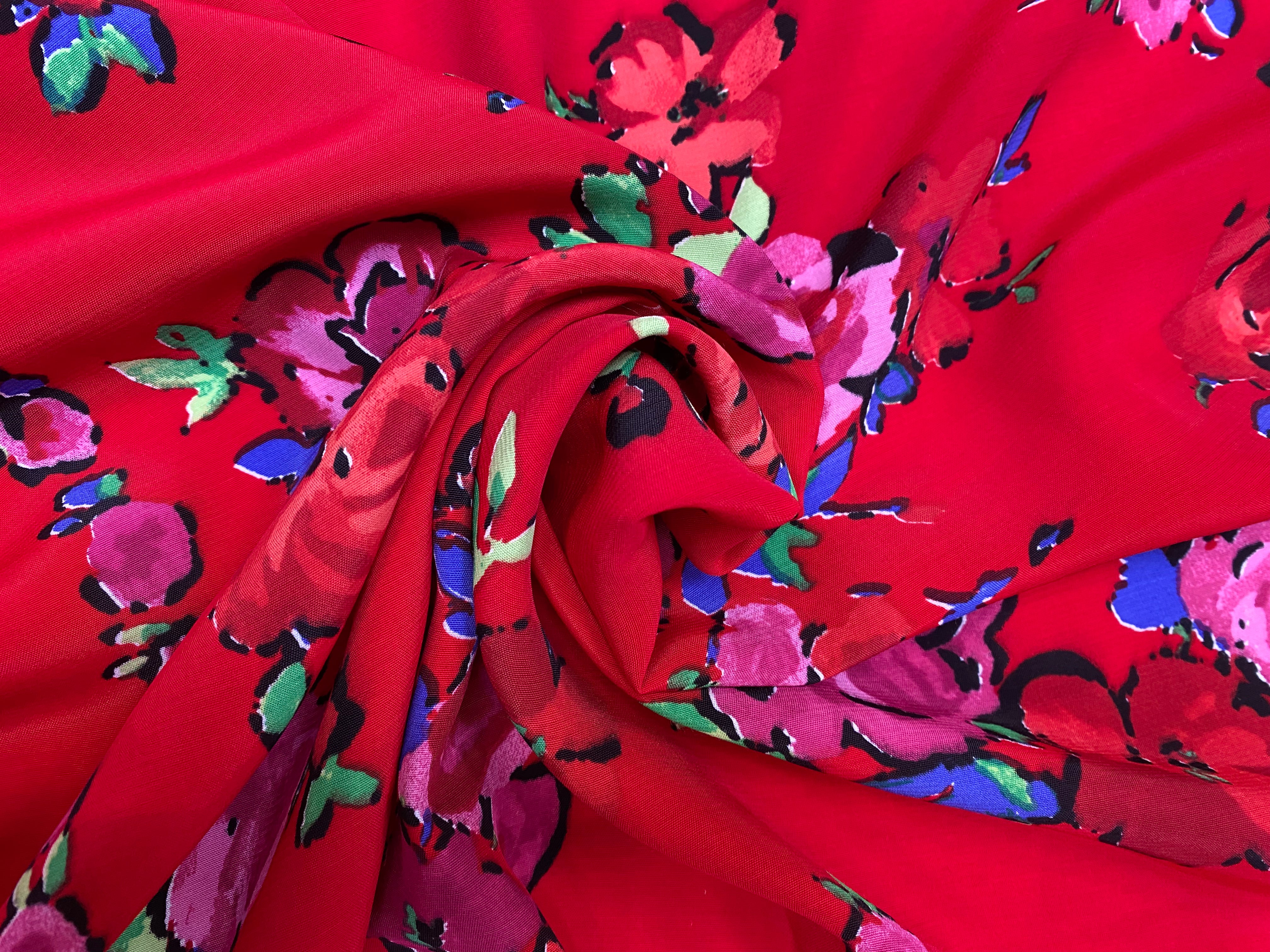 VISCOSE ROUGE DE FLEURS SUPERBE - My Little Coupon
