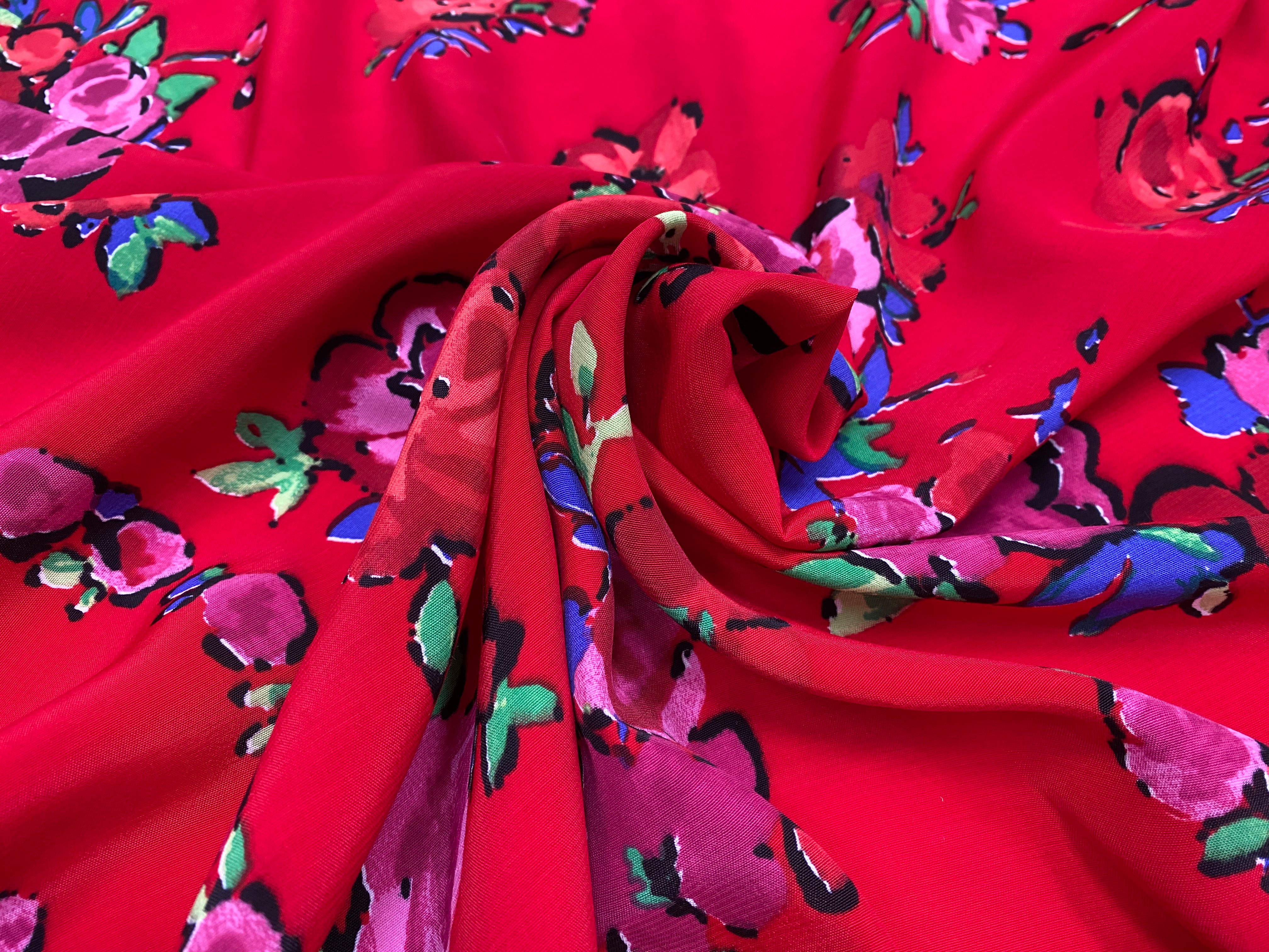 VISCOSE ROUGE DE FLEURS SUPERBE - My Little Coupon