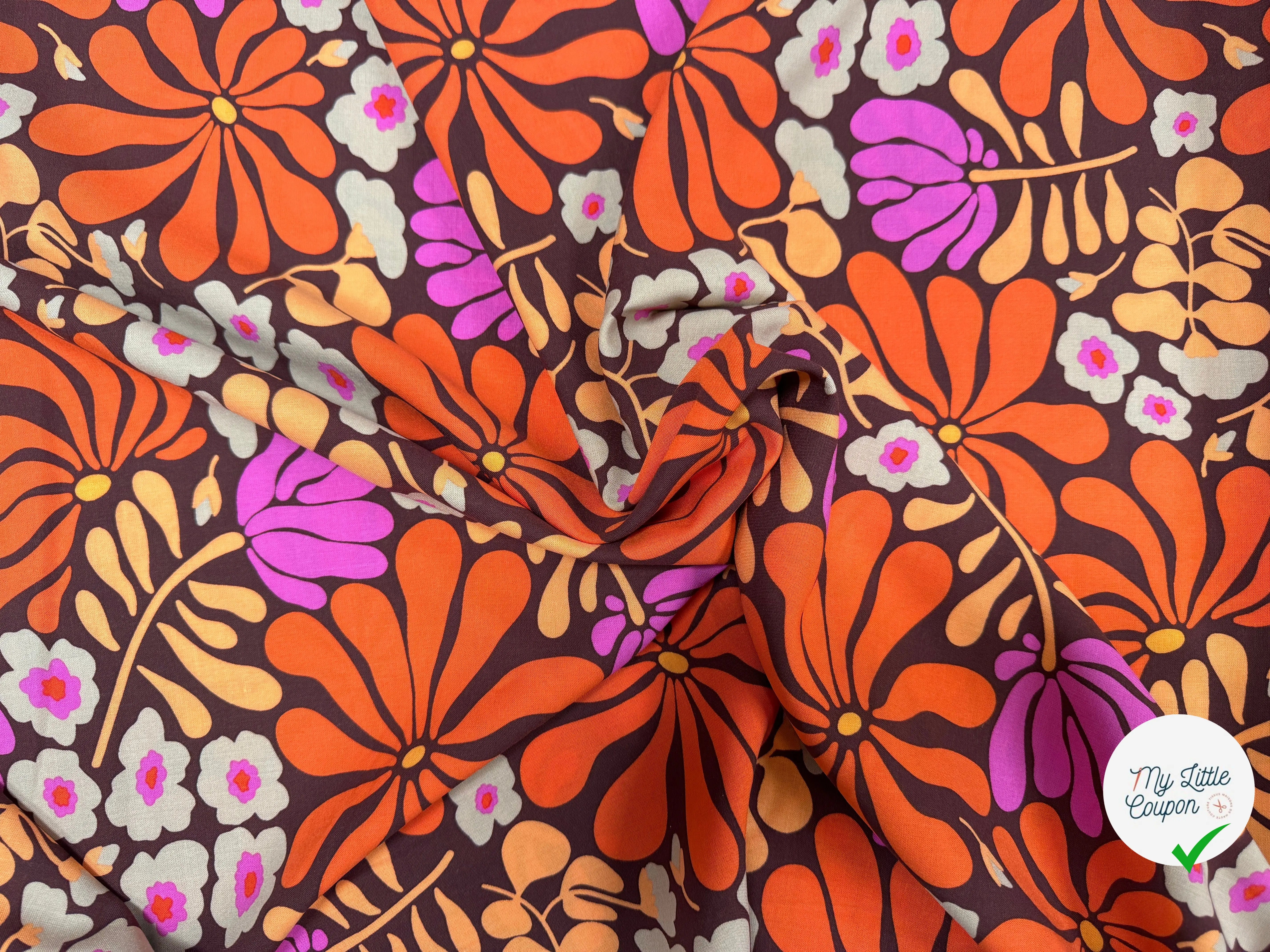VISCOSE SANDRINE MARRON / ORANGE - My Little Coupon