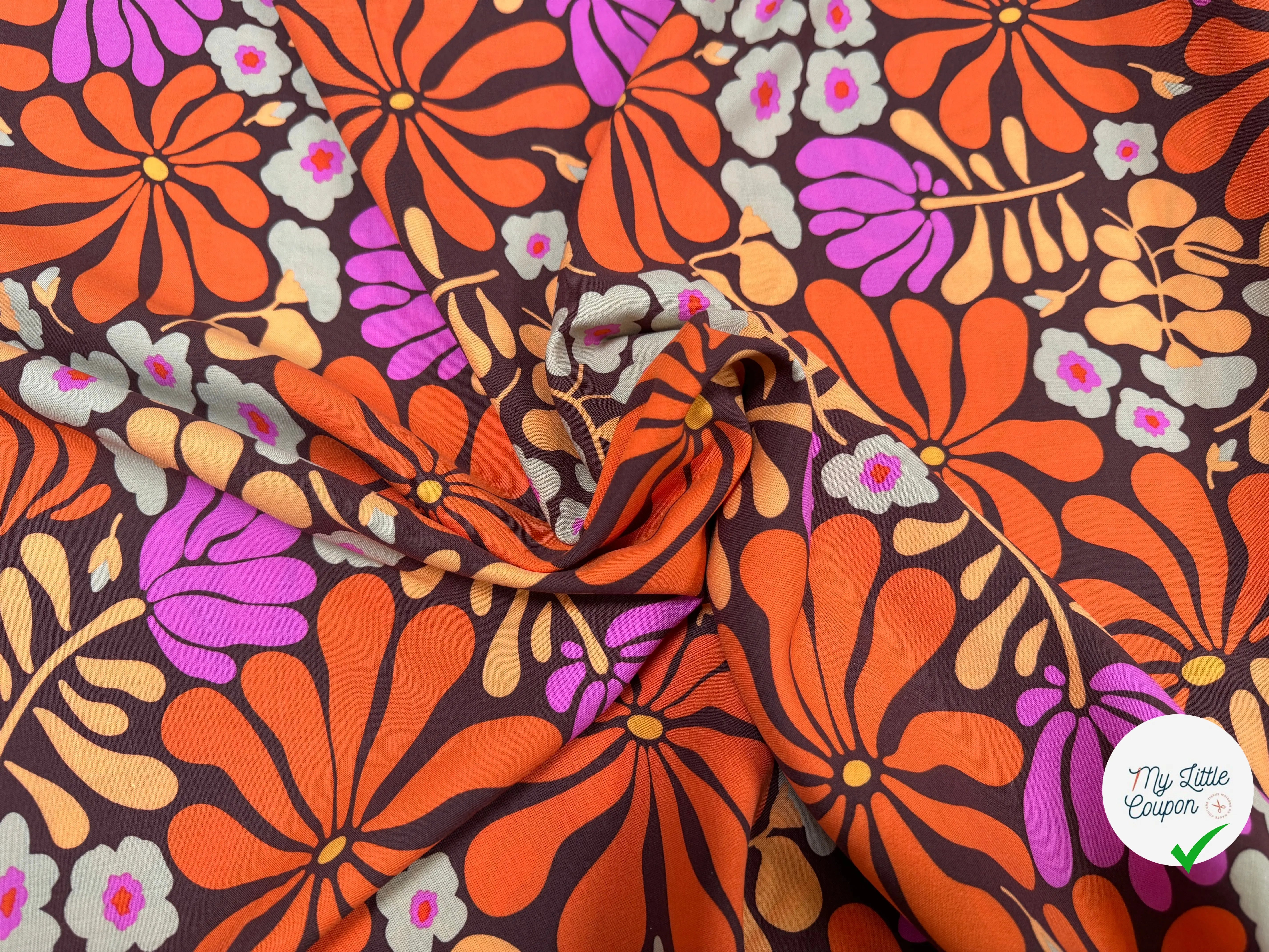 VISCOSE SANDRINE MARRON / ORANGE - My Little Coupon