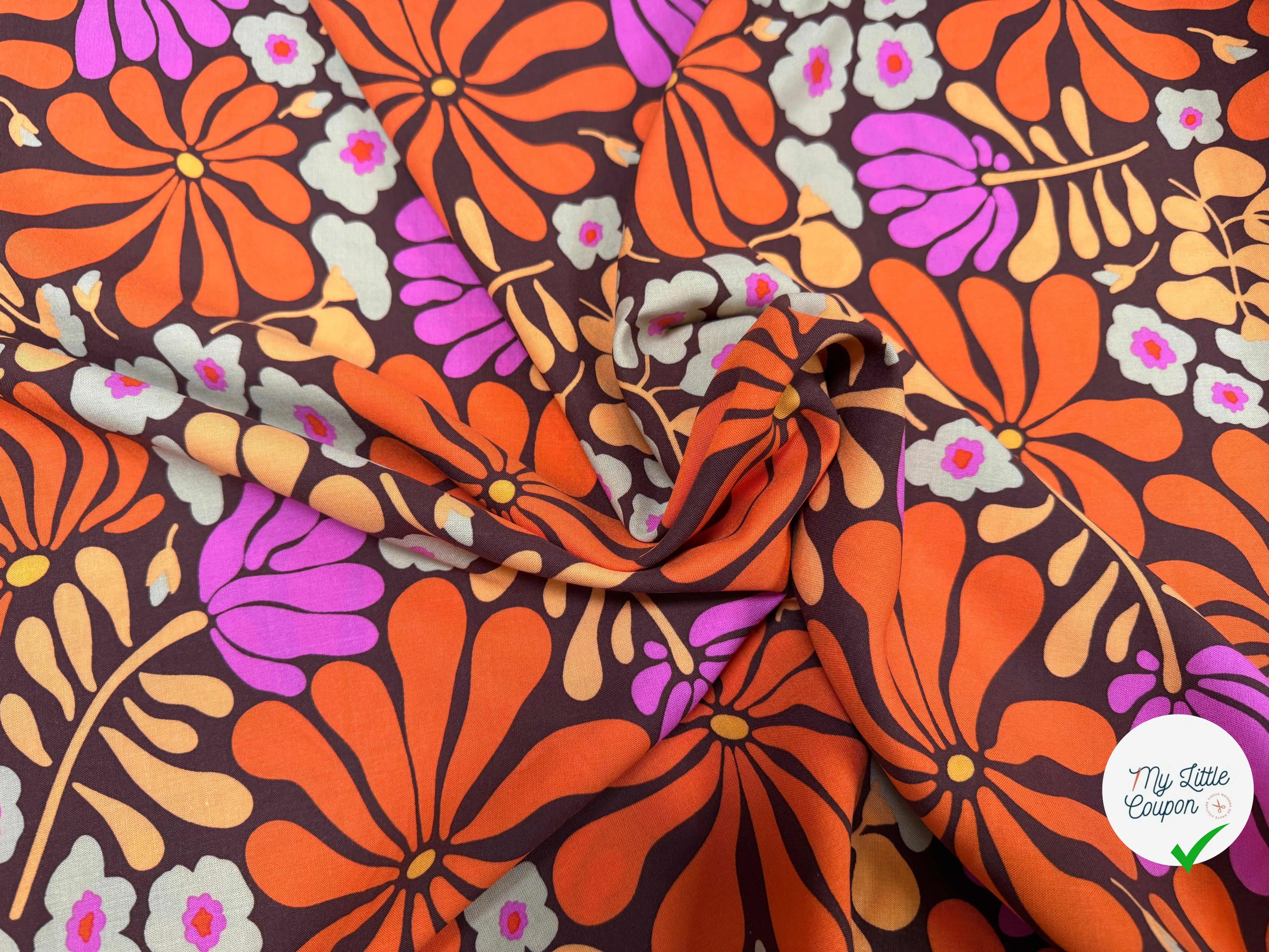 VISCOSE SANDRINE MARRON / ORANGE - My Little Coupon
