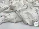 VISCOSE SATINÉE IMPRIMÉ PETITE FLEUR FOND BLANC - My Little Coupon - tissu - coudre