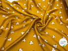 VISCOSE SATINÉE IMPRIMÉ PETITES FLEURS FOND BOUTON D'OR - My Little Coupon - tissu - coudre