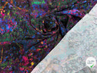 VISCOSE SERGÉE JAVANAISE IMPRIMÉ PARTERRE DE FLEURS ABSTRAITES FOND NOIR - My Little Coupon