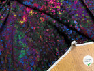 VISCOSE SERGÉE JAVANAISE IMPRIMÉ PARTERRE DE FLEURS ABSTRAITES FOND NOIR - My Little Coupon