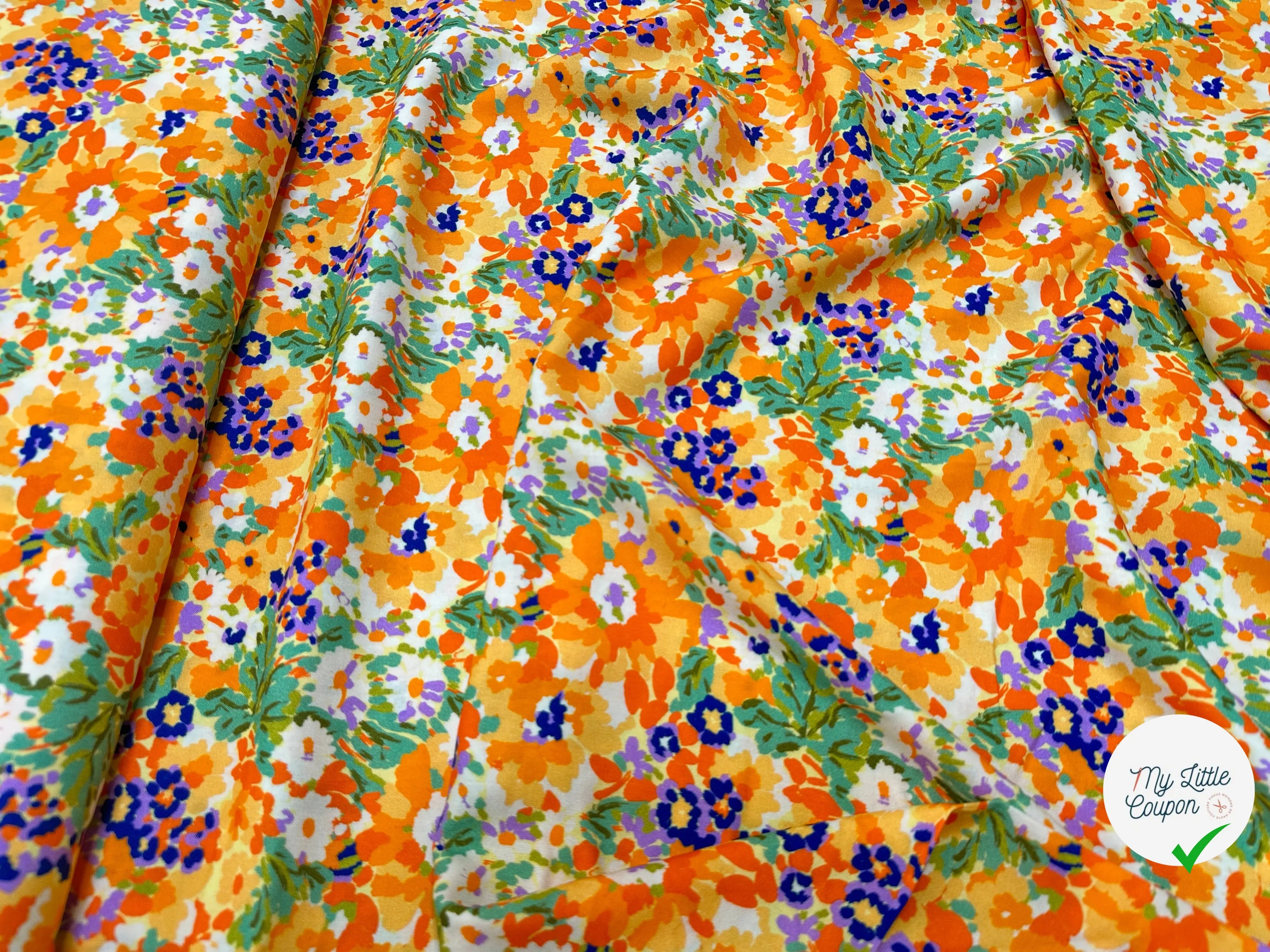 VISCOSE SILENE ECRU / ORANGE - My Little Coupon