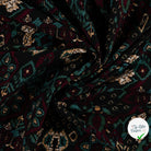 Viscose stretch imprimée rétro vert armée - drapé