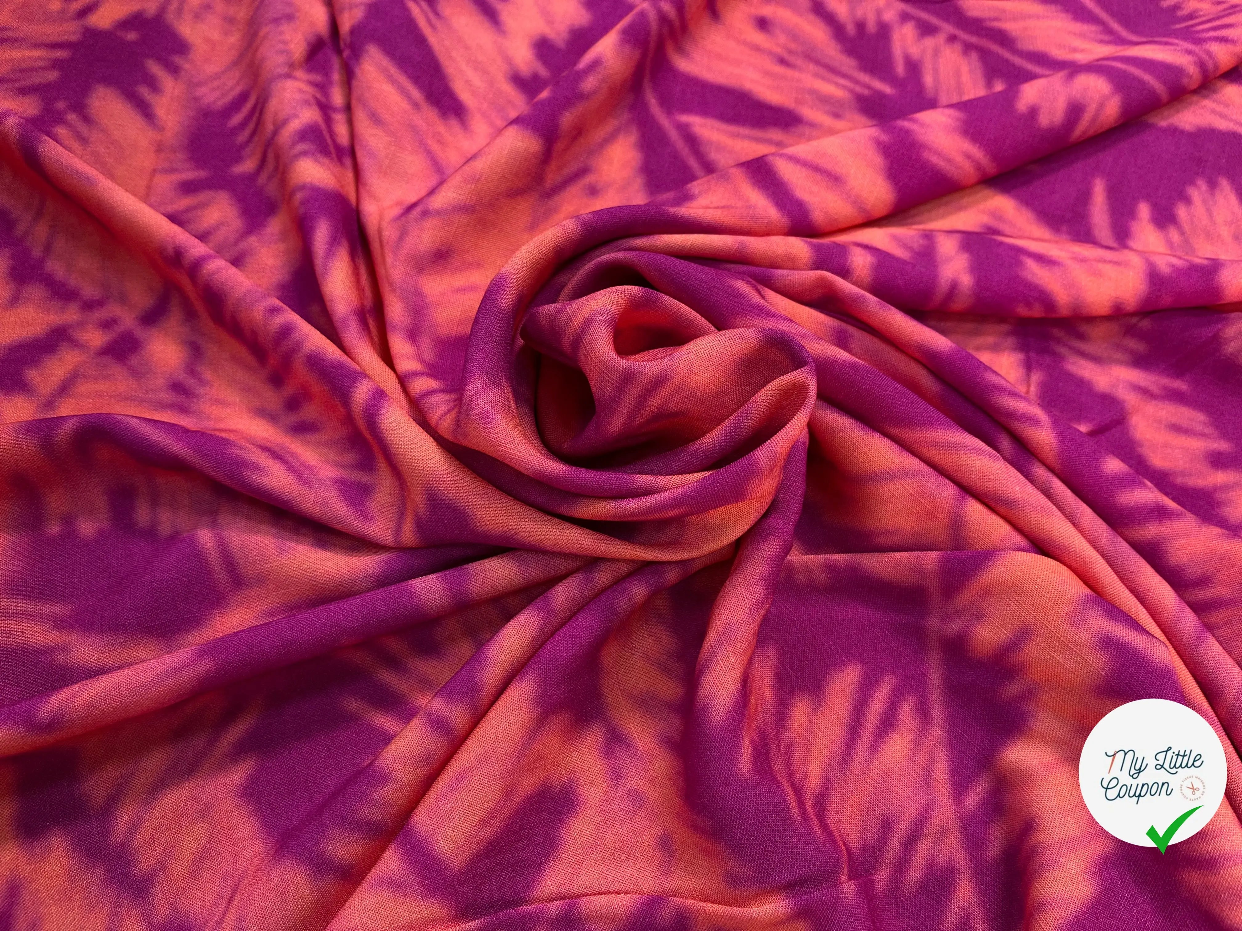 VISCOSE TIE&DYE ROSE&VIOLET - My Little Coupon