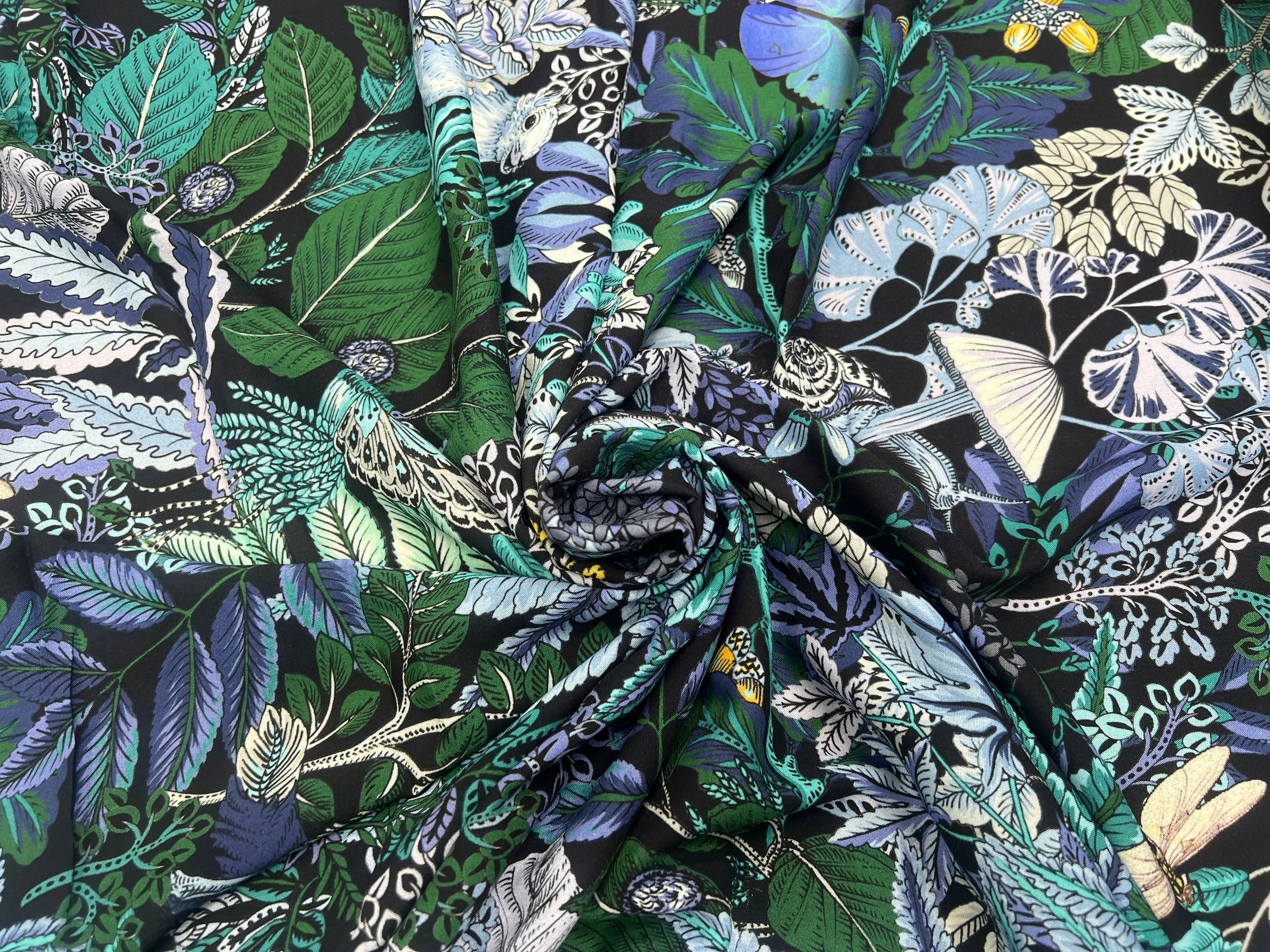 VISCOSE TOUTE DOUCE STRETCH IMPRIMÉE EXOTIQUE FLEURI ANIMALIER - My Little Coupon