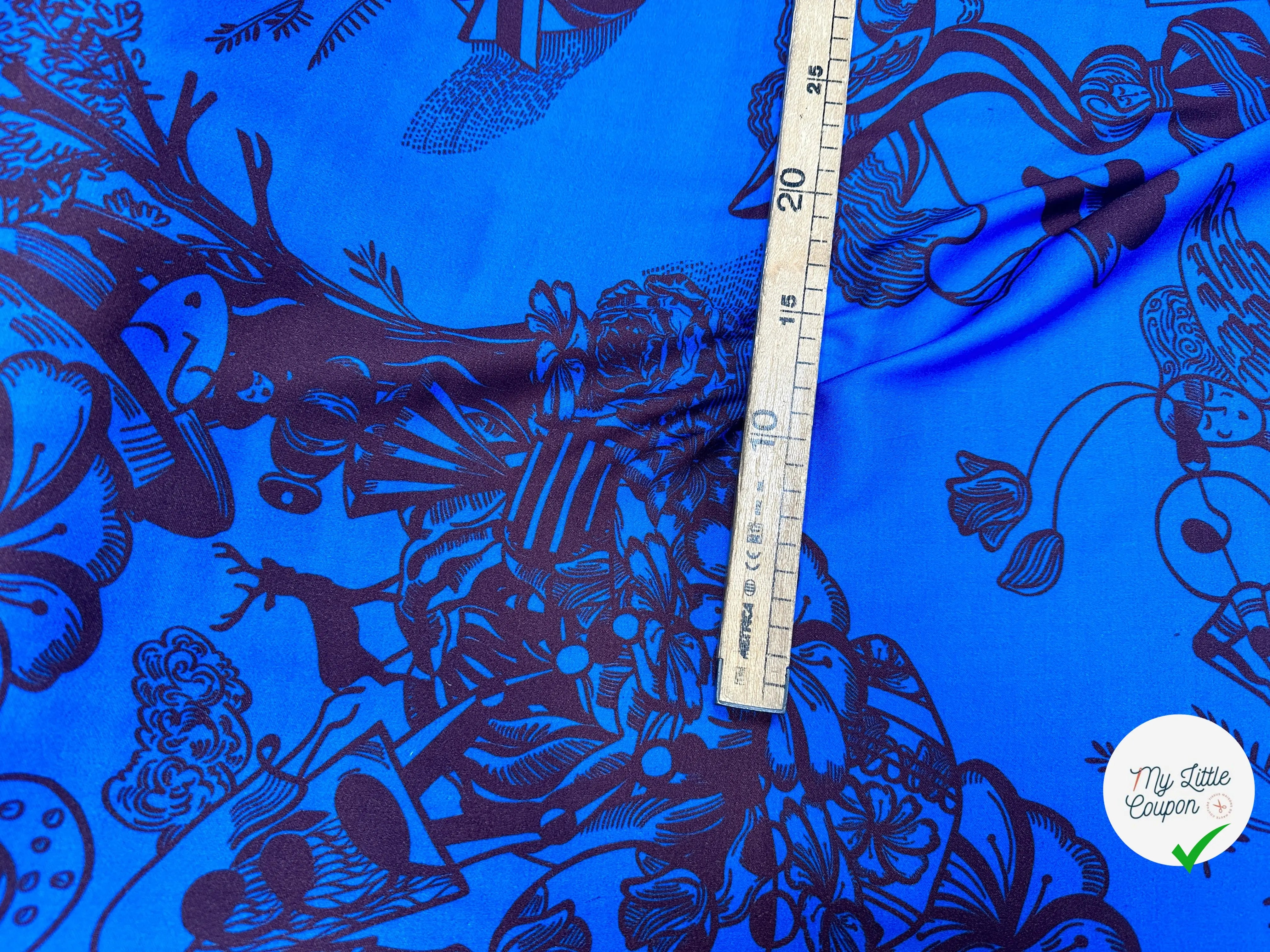 VISCOSE VELOUTÉ SUBLIME BLEU ARFICA LEGEREMENT SATINÉE - My Little Coupon