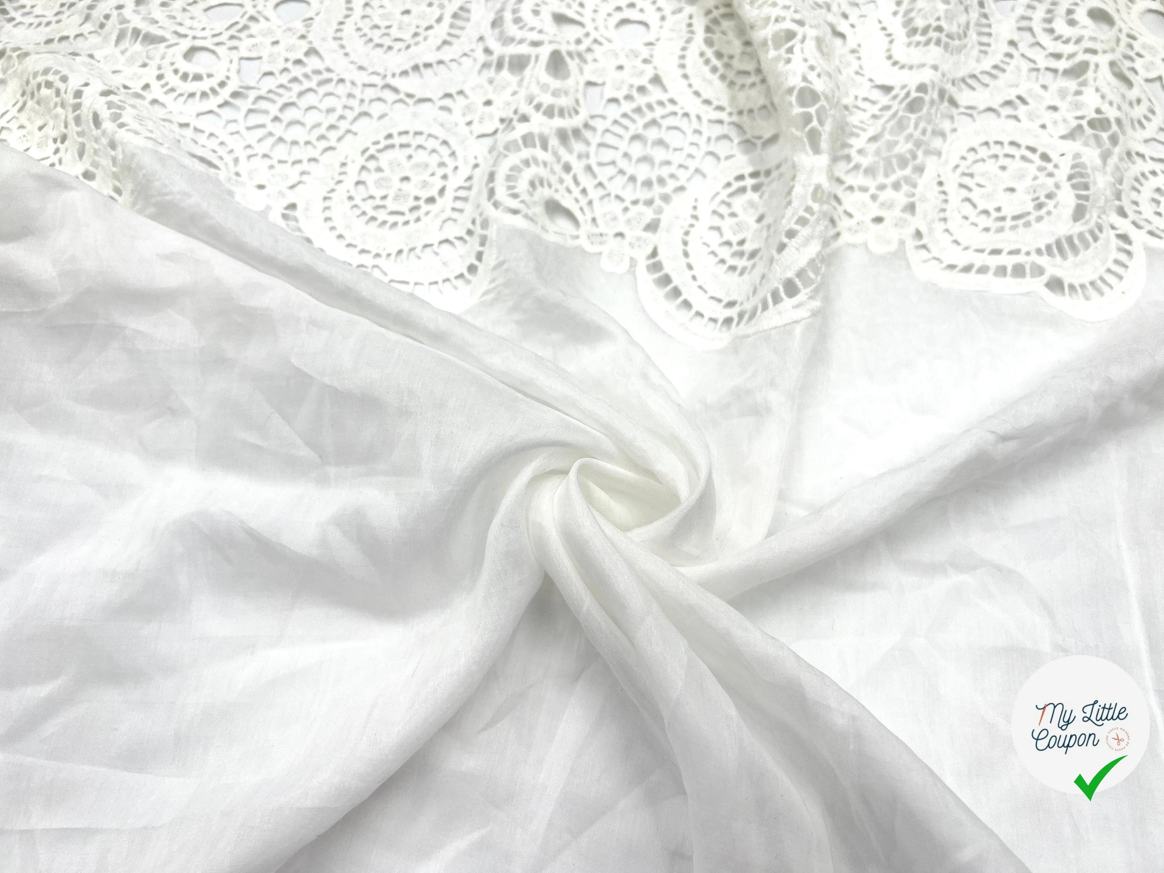 VOILE À BASE GUIPURE ROSACE DE MARGUERITES - My Little Coupon - tissu - coudre