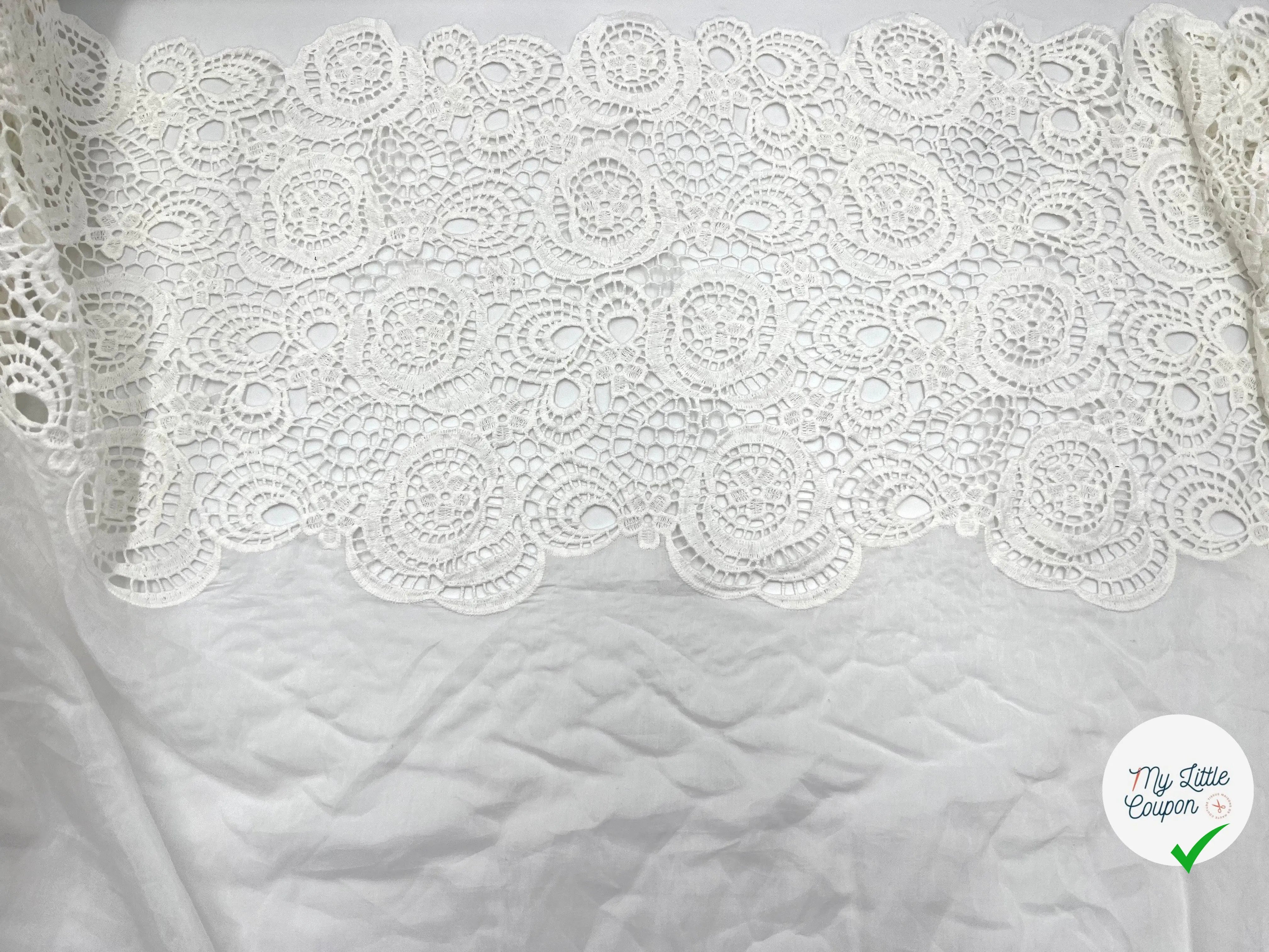 VOILE À BASE GUIPURE ROSACE DE MARGUERITES - My Little Coupon - tissu - coudre