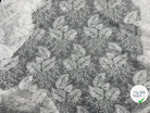 VOILE BLANC CASSÉ REBRODÉ D'UN PARTERRE DE FEUILLAGES - coupon de tissu de 3 mètres - My Little Coupon - tissu - coudre
