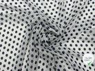 VOILE CHIFFON POIS BLEU SUR BLANC MLC INTERN