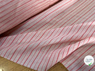 VOILE COTON BAIN ROSE CLAIR RAYURES ROUGE - My Little Coupon
