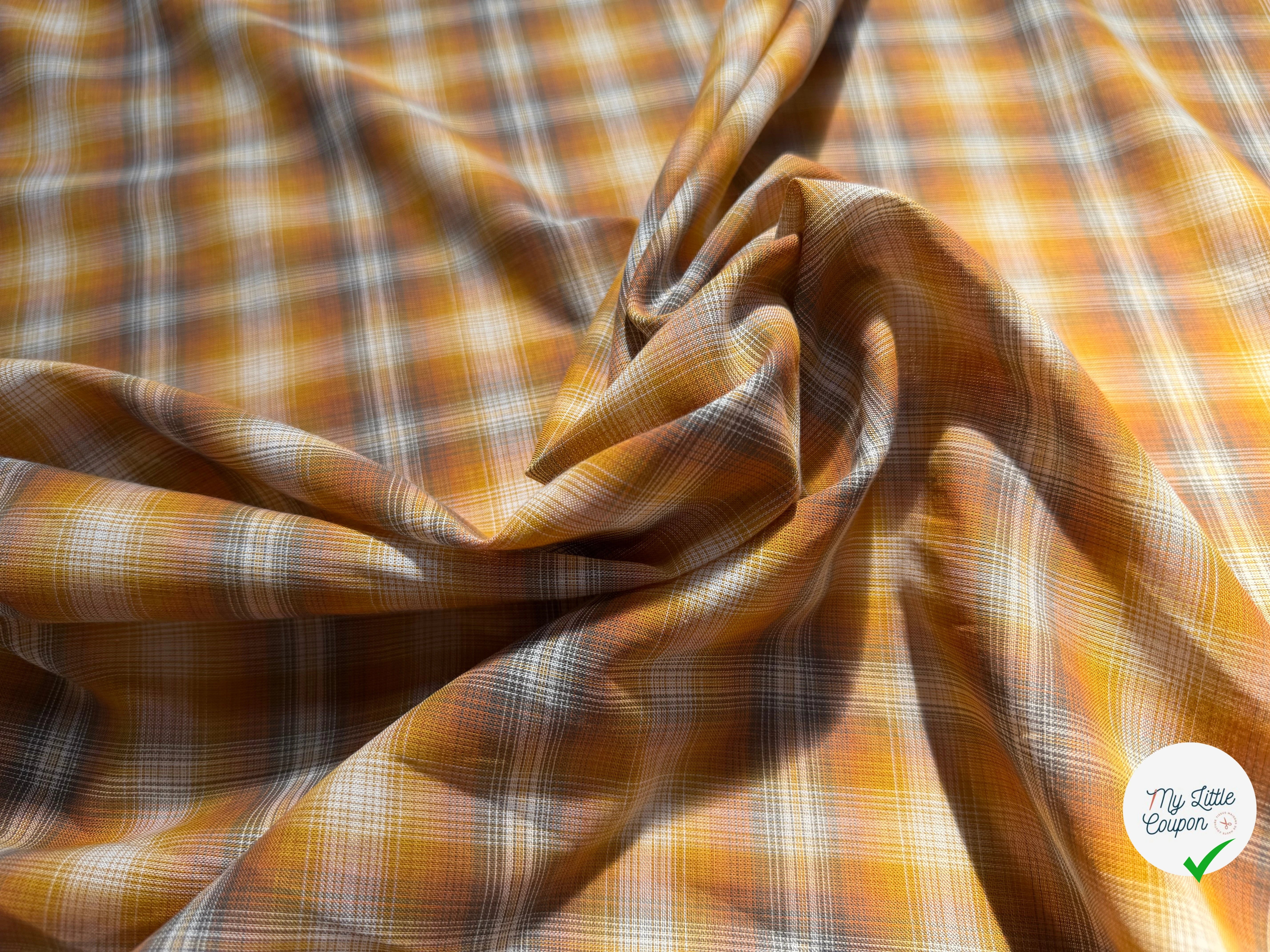 VOILE COTON CARREAUX ORANGE - My Little Coupon