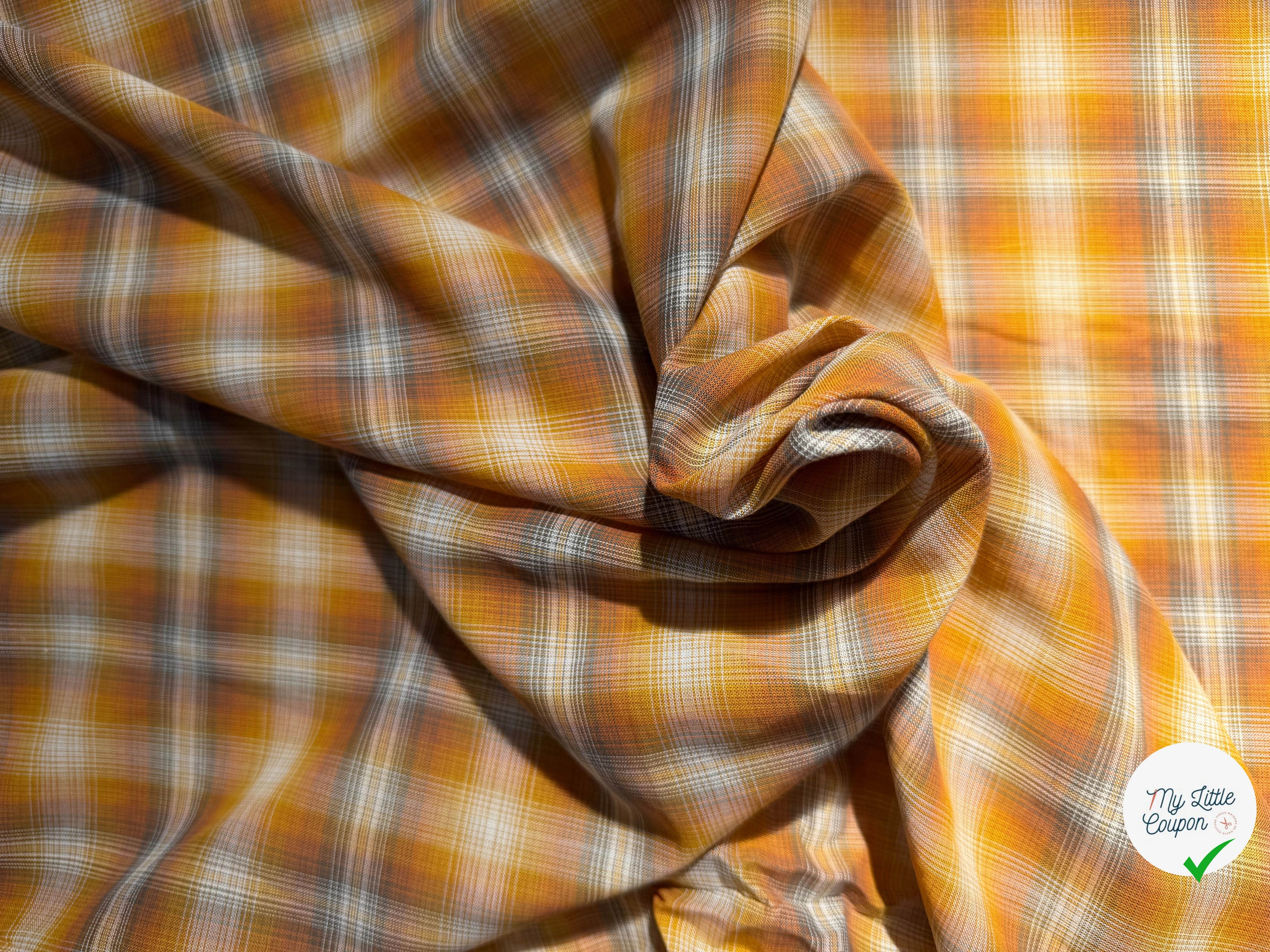 VOILE COTON CARREAUX ORANGE - My Little Coupon
