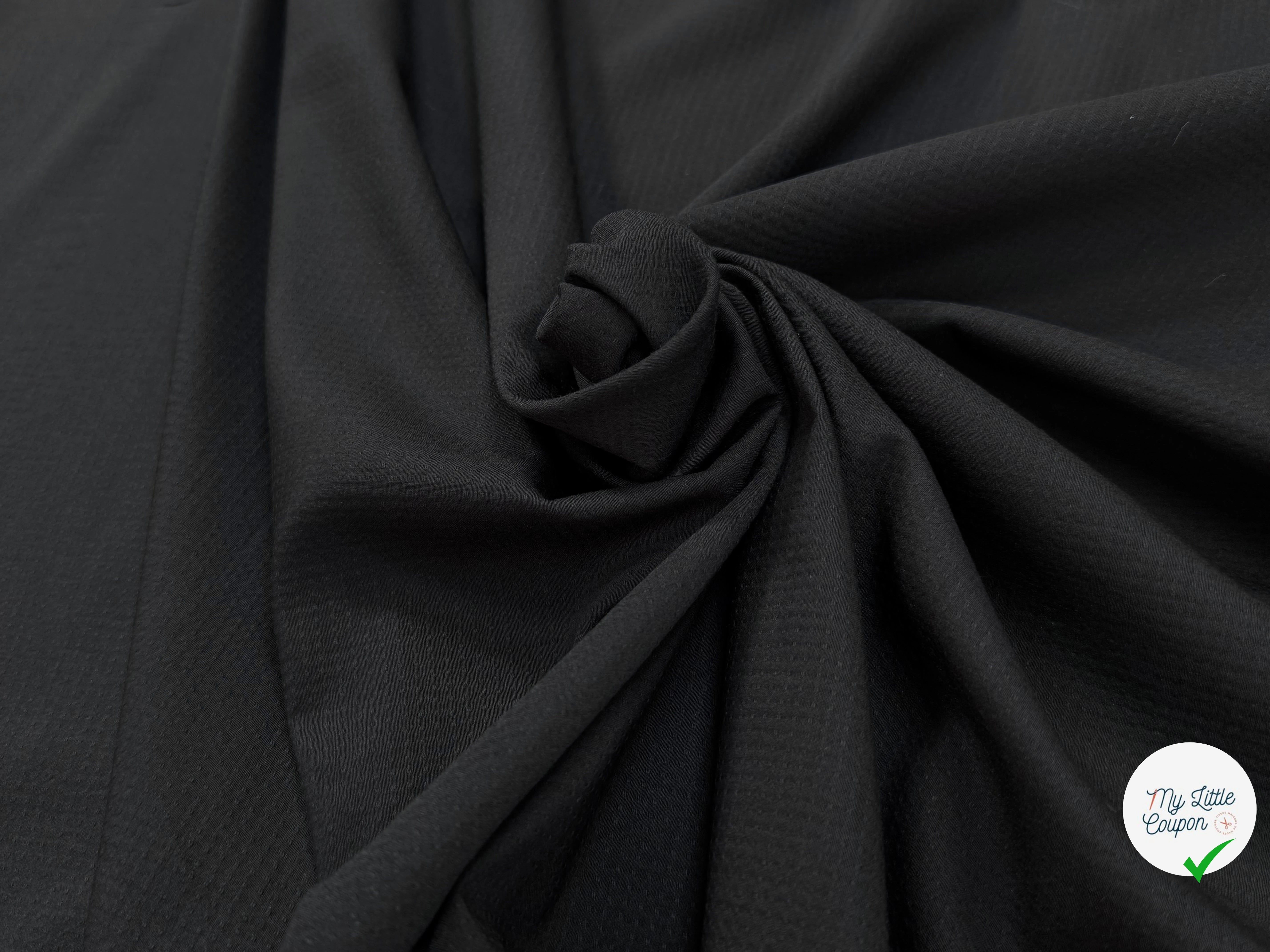 VOILE COTON GAUFFRÉ ANTHRACITE - My Little Coupon