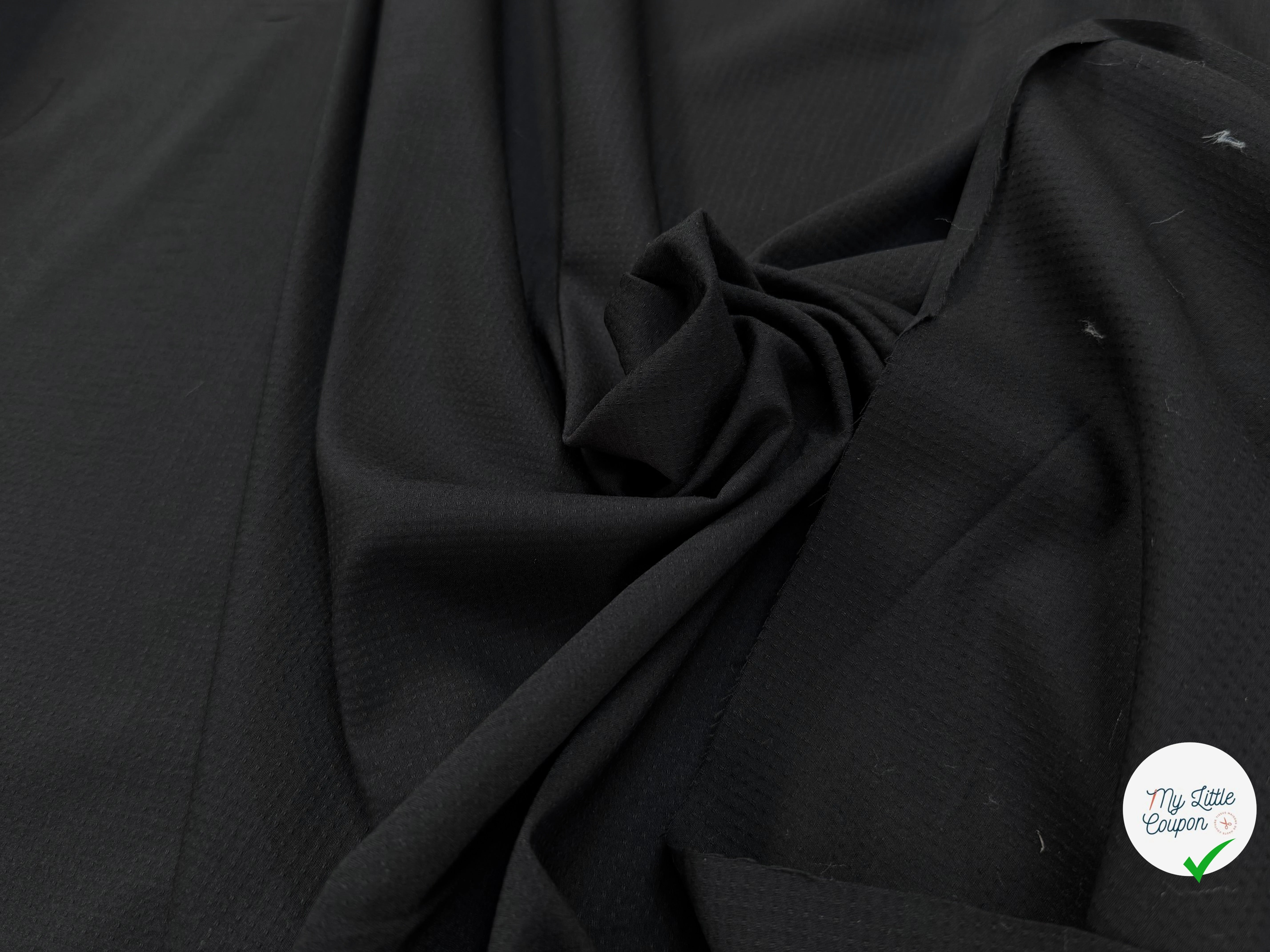 VOILE COTON GAUFFRÉ ANTHRACITE - My Little Coupon