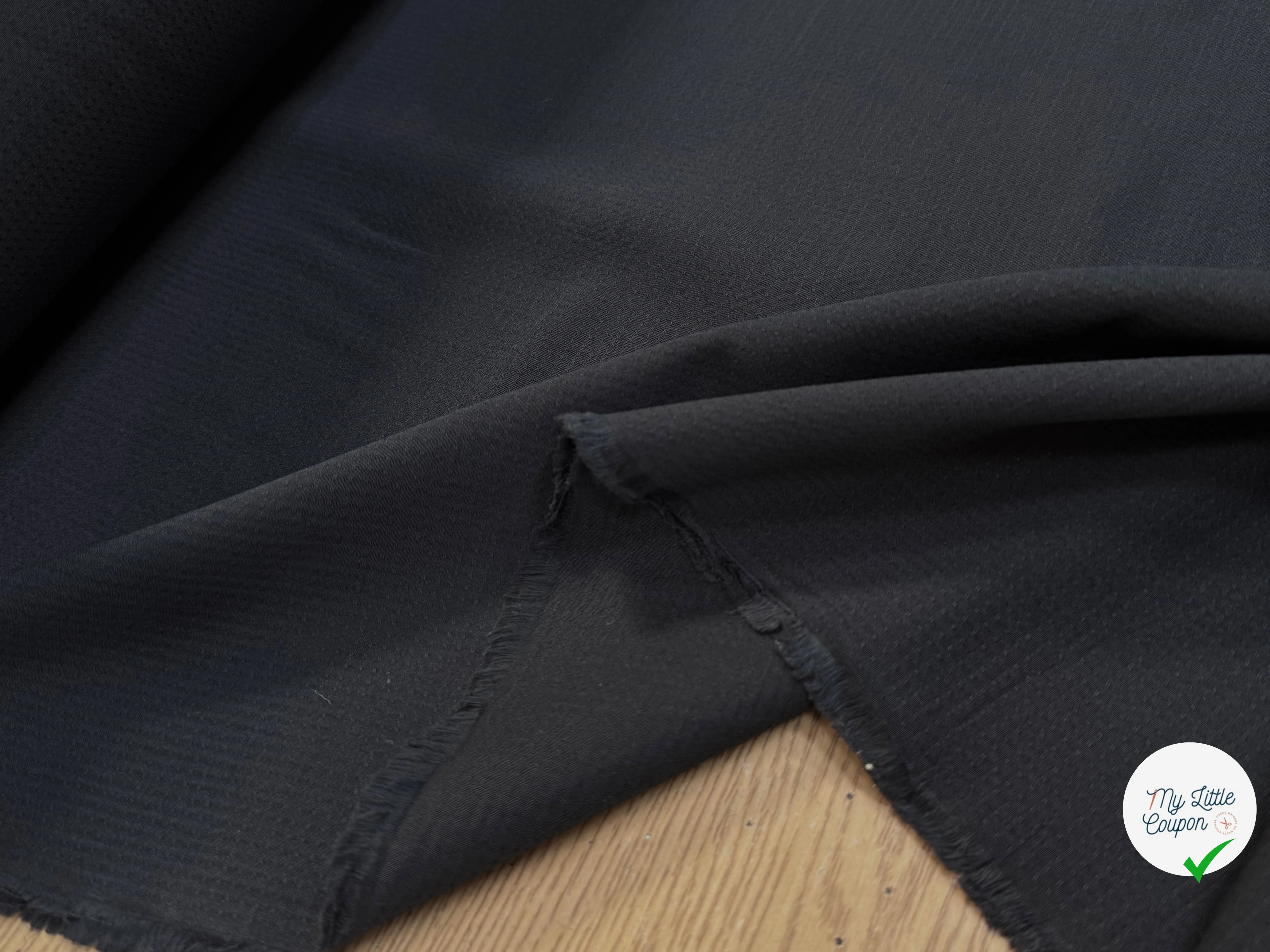 VOILE COTON GAUFFRÉ ANTHRACITE - My Little Coupon