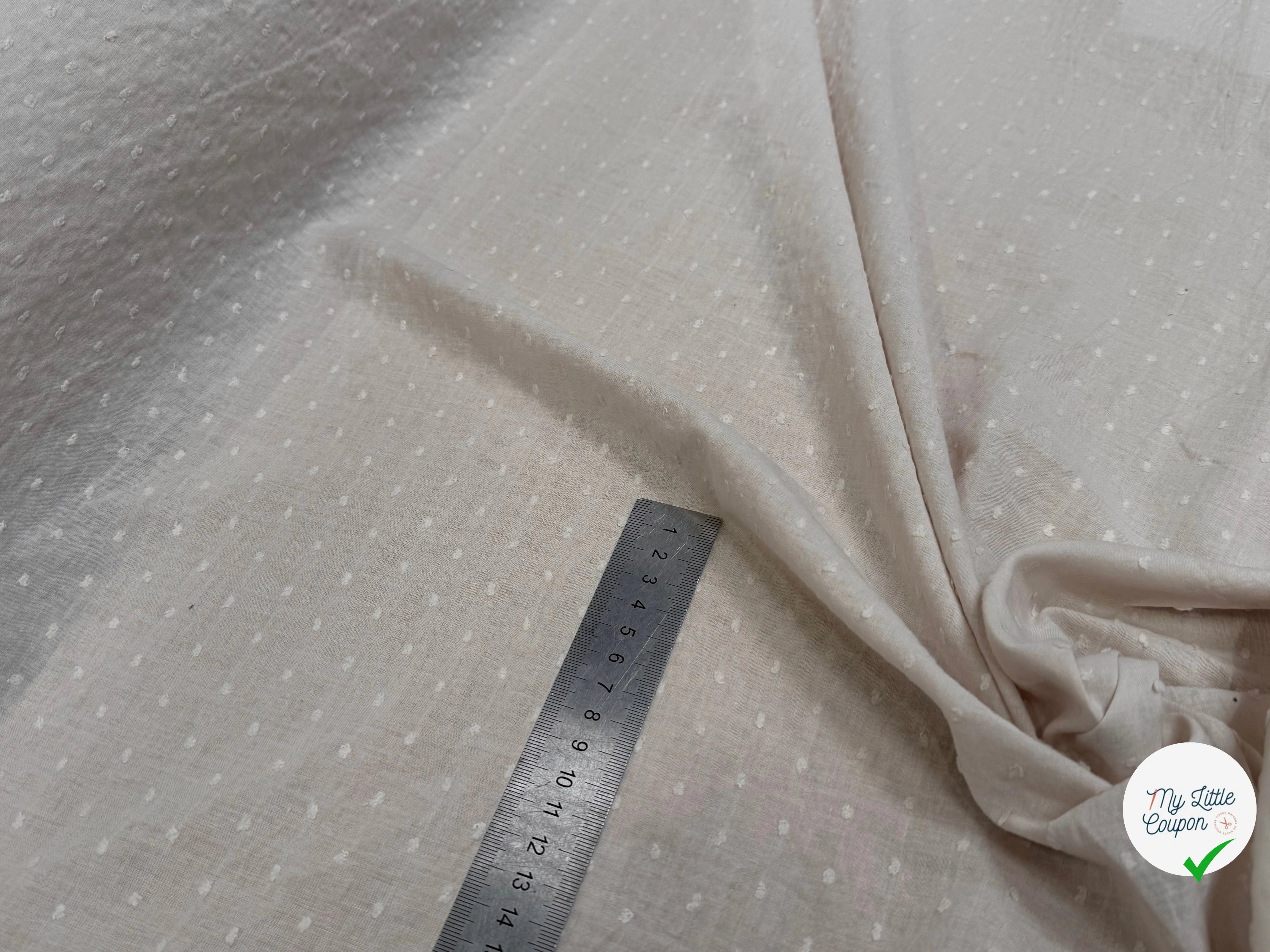 VOILE COTON PLUMETIS ÉCRU - My Little Coupon