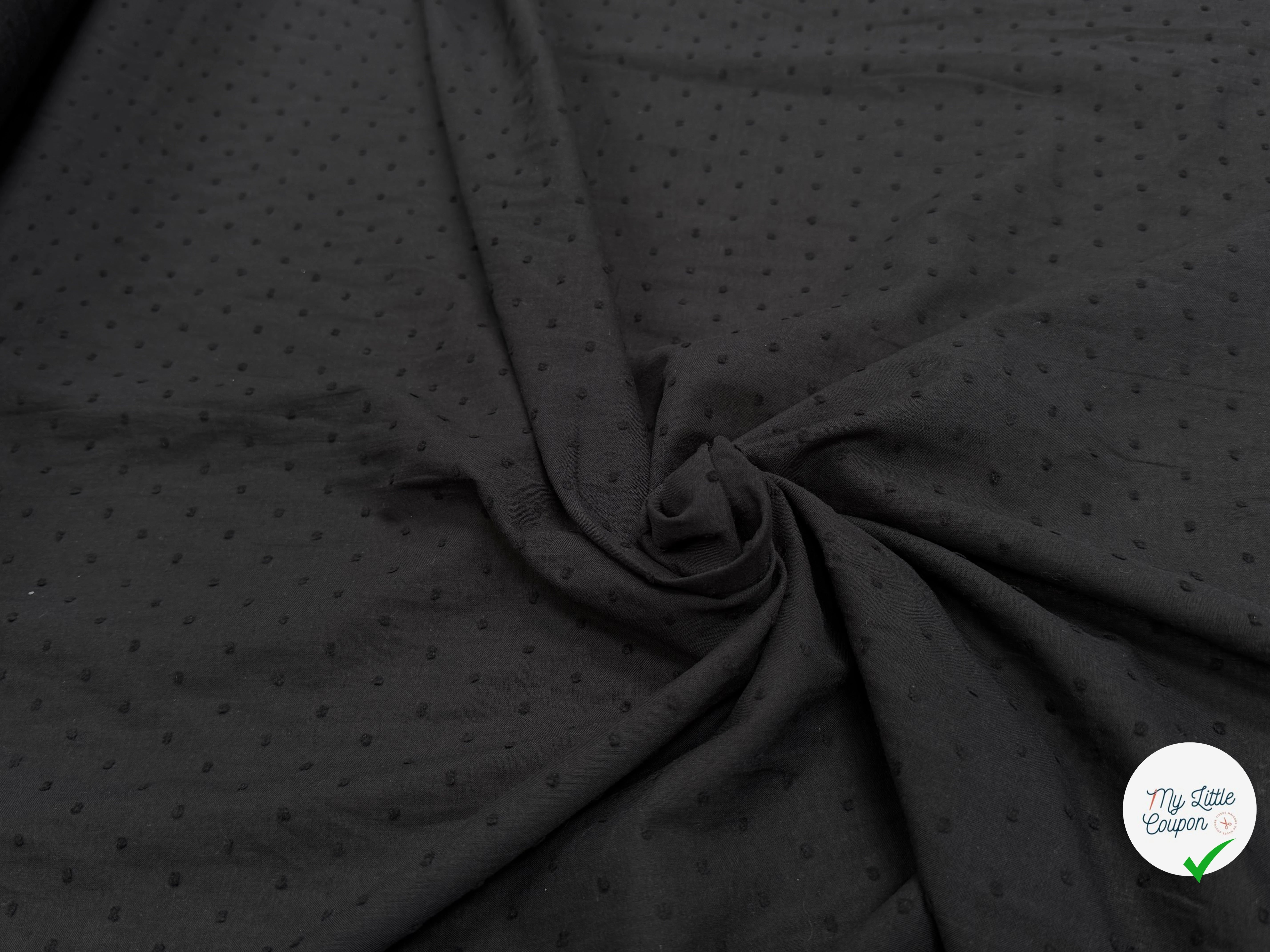 VOILE COTON PLUMETIS NOIR - My Little Coupon