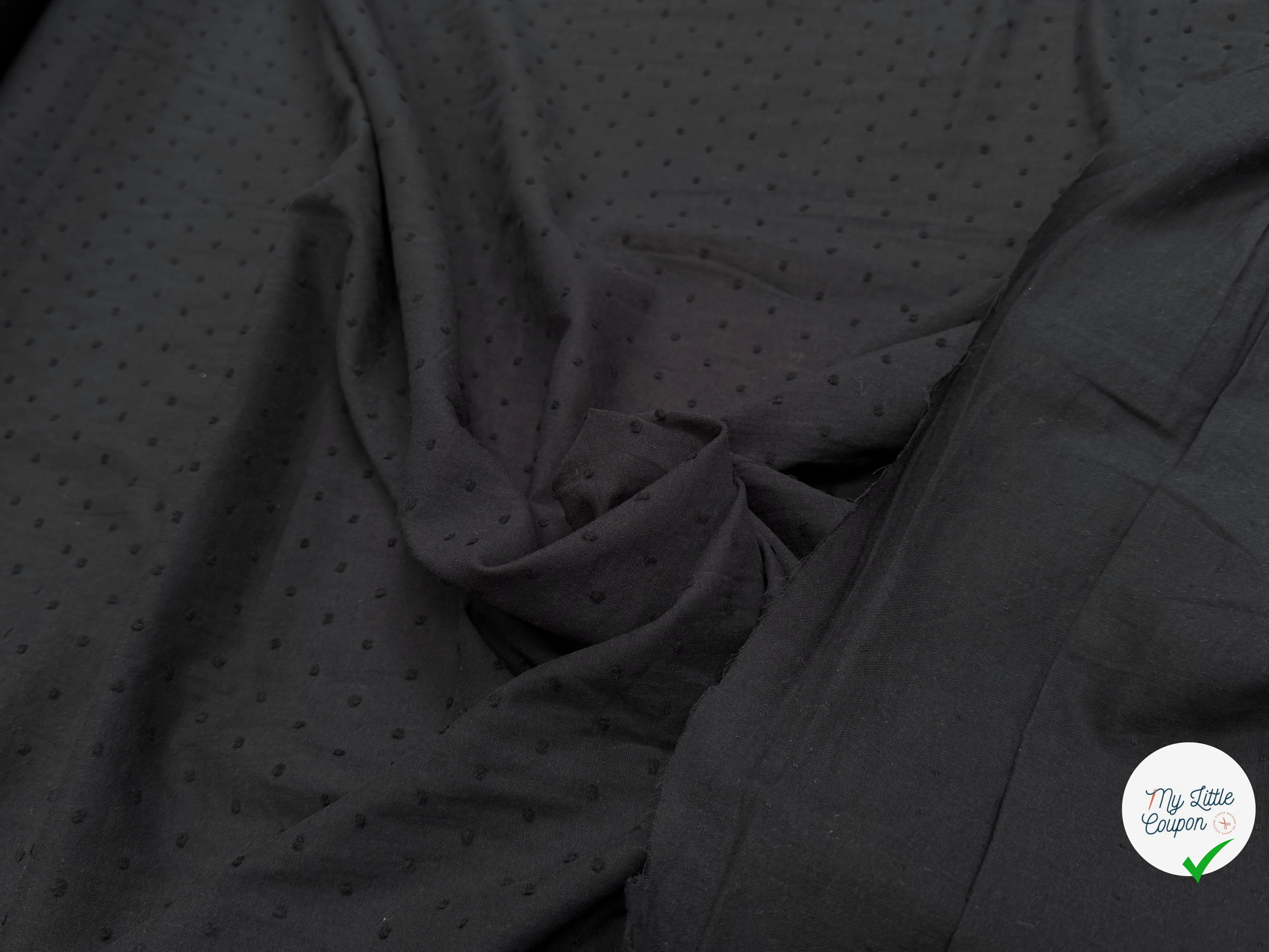 VOILE COTON PLUMETIS NOIR - My Little Coupon