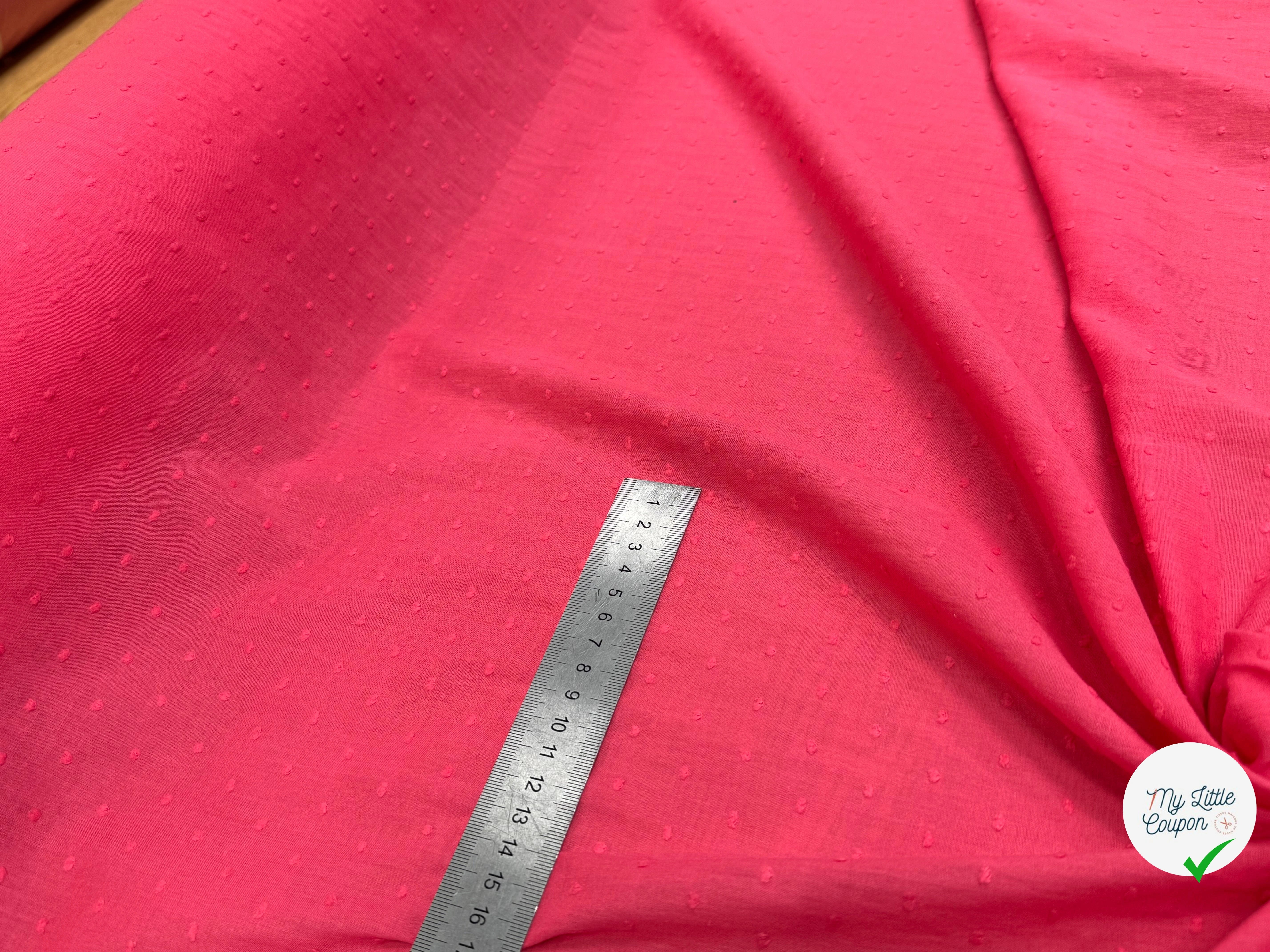 VOILE COTON PLUMETIS ROSE PIQUANT - My Little Coupon