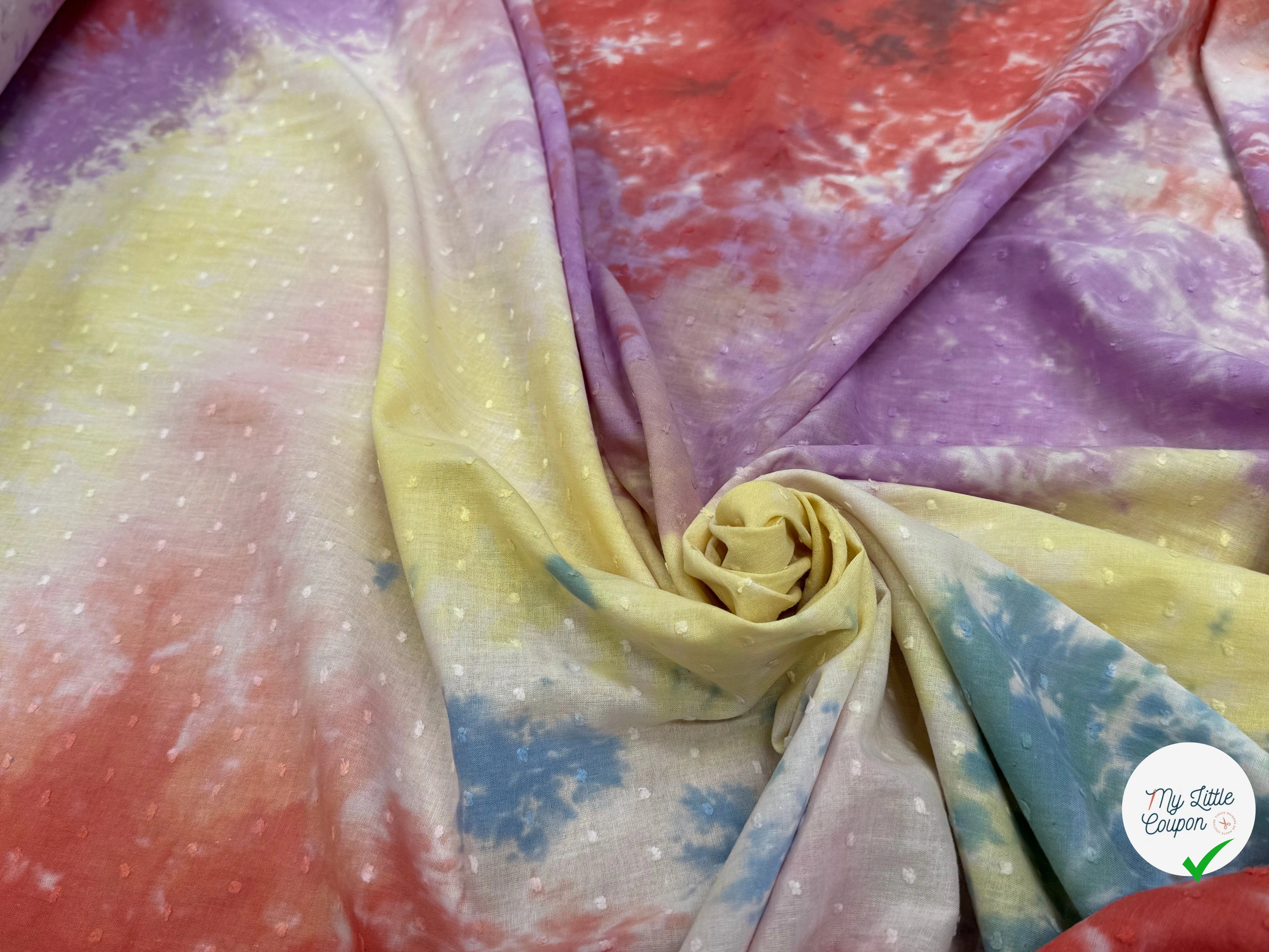 VOILE COTON PLUMETIS TIE AND DYE - My Little Coupon