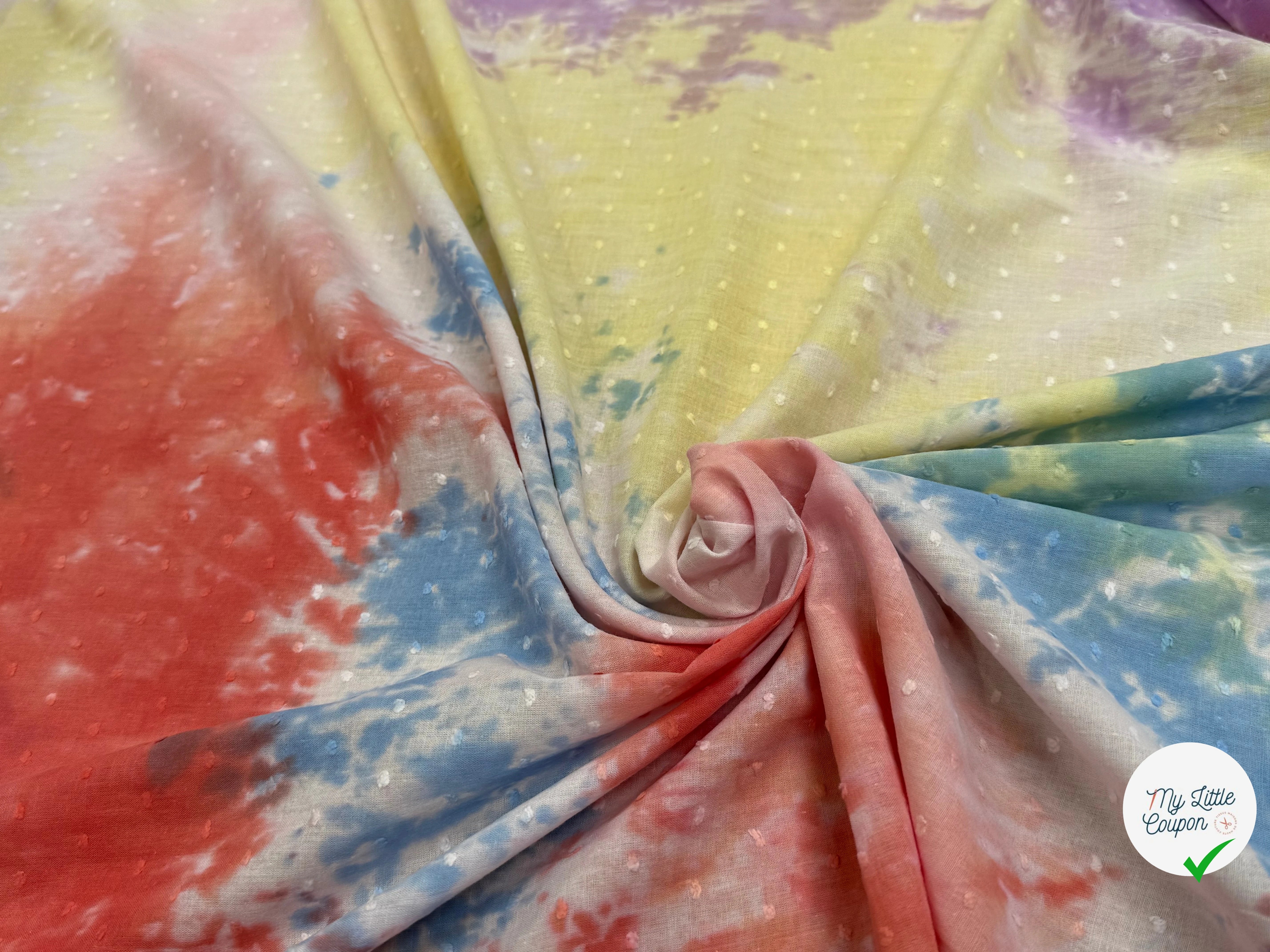 VOILE COTON PLUMETIS TIE AND DYE - My Little Coupon